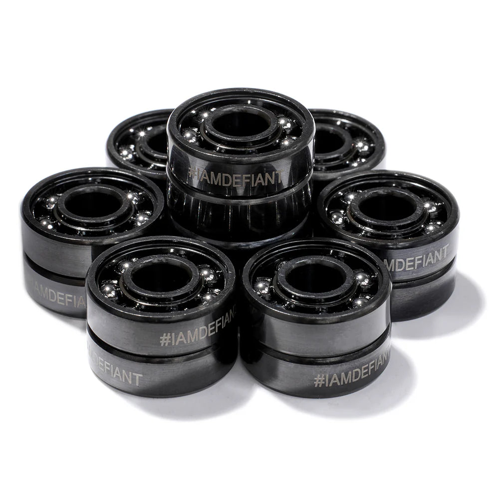 Defiant Upgrade Premium Bearings - High Performance Skateboard & Longboard Bearings for Smooth Ride - Perfect for Street Skating, Cruising & Downhill Speed