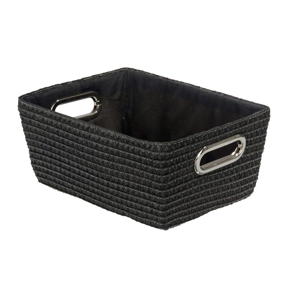 Chromeo Woven Storage Basket - Black | Handmade Decorative Basket for Home Organization | Perfect for Living Room, Bedroom, Nursery & Bathroom Storage