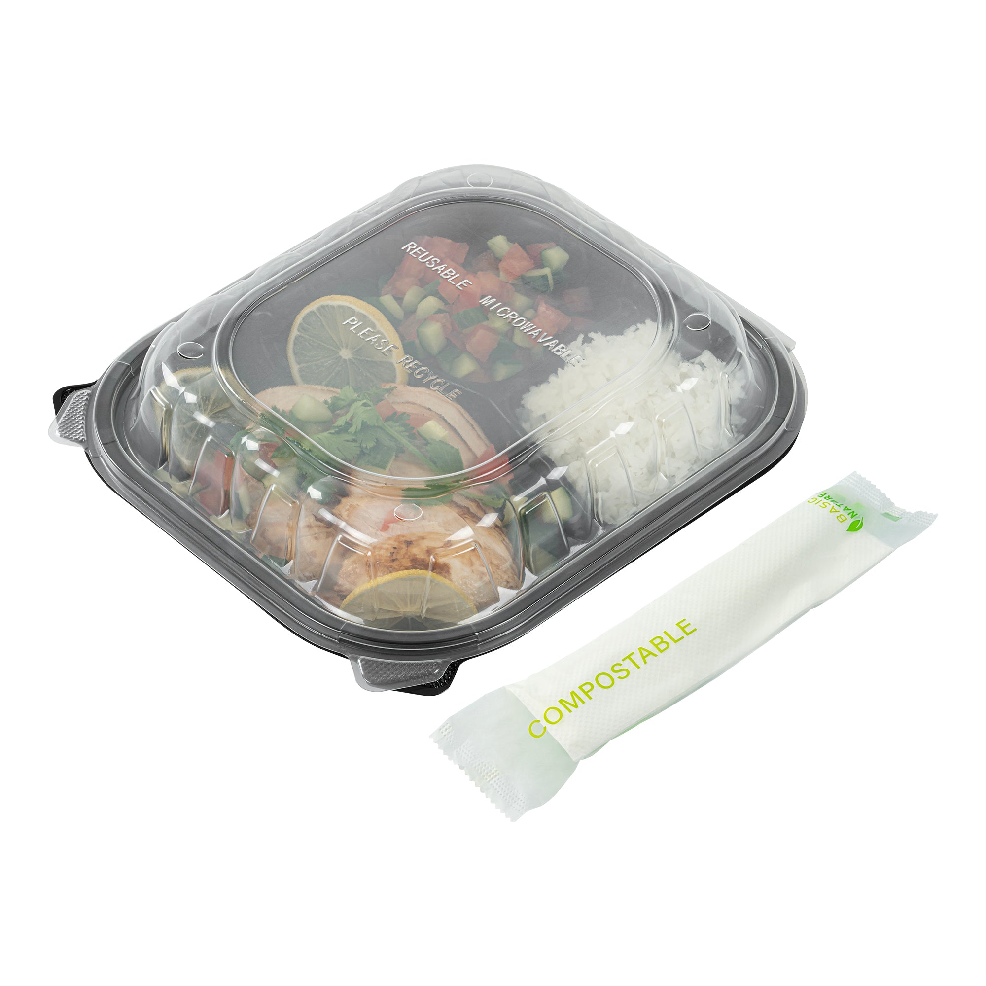 Eco-Friendly Compostable CPLA Plastic Cutlery Set - 100-Piece Box with Heat-Resistant Forks, Knives, Spoons & White Napkins | Perfect for Picnics, Parties, Catering & Sustainable Dining