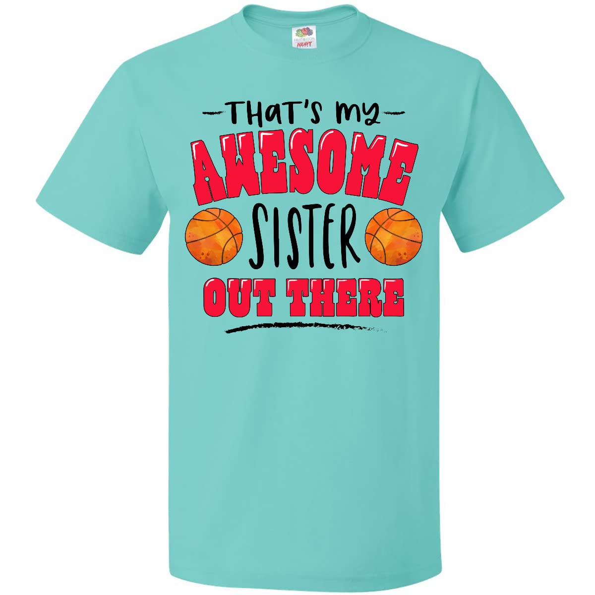 Inktastic 'That's My Awesome Sister' Basketball Design T-Shirt - Perfect for Sibling Love, Sports Fans & Casual Wear