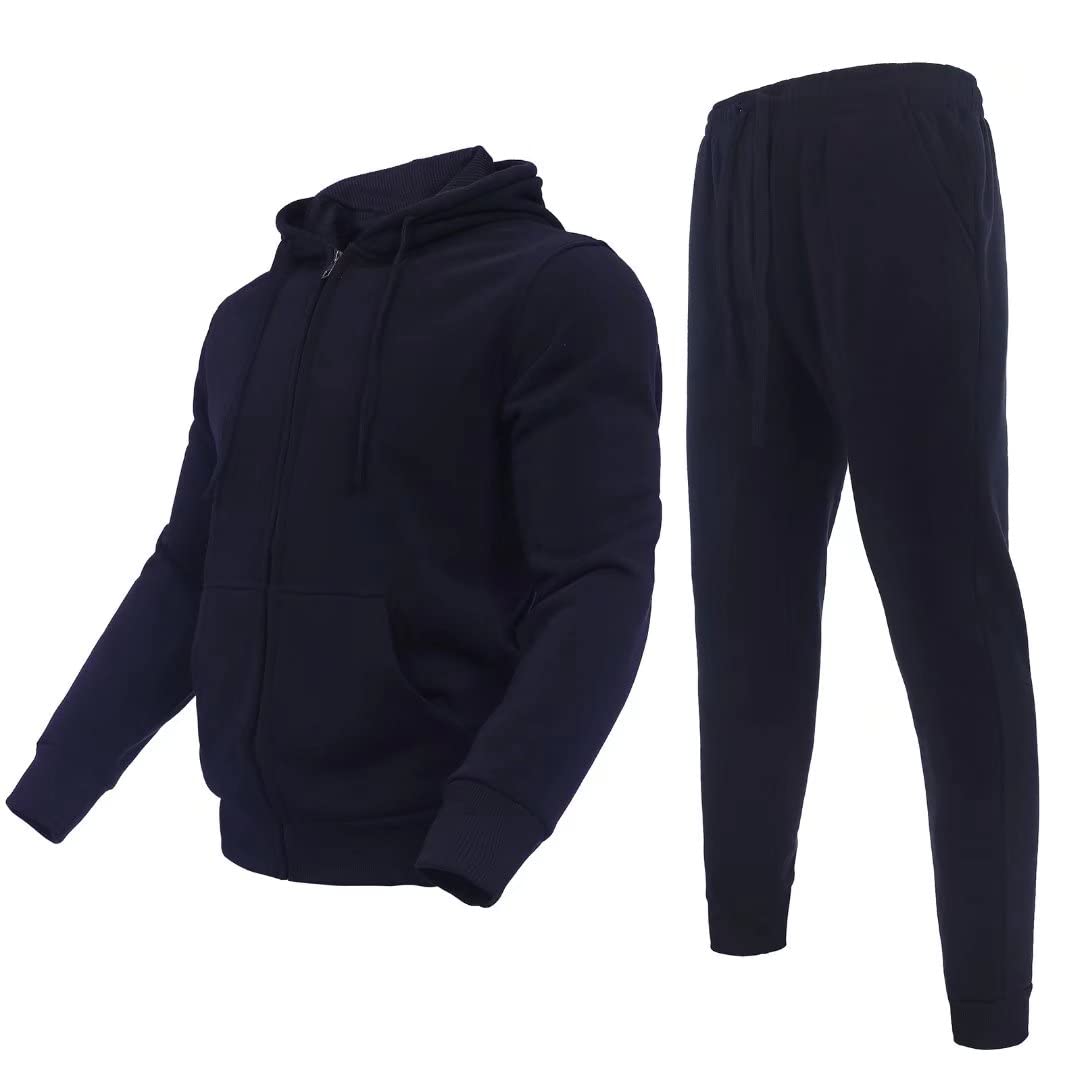 Zusmen Men's 2-Piece Tracksuit Set - Stylish Track Jacket & Pants for Casual Wear, Gym, and Outdoor Activities