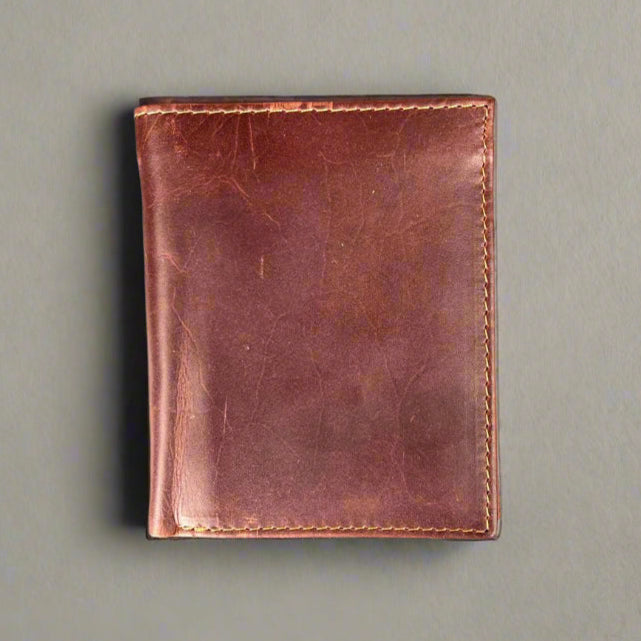 Premium Men's Bifold Flipout Cow Leather Wallet - RFID Blocking - Slim Design for Everyday Carry & Travel Essentials