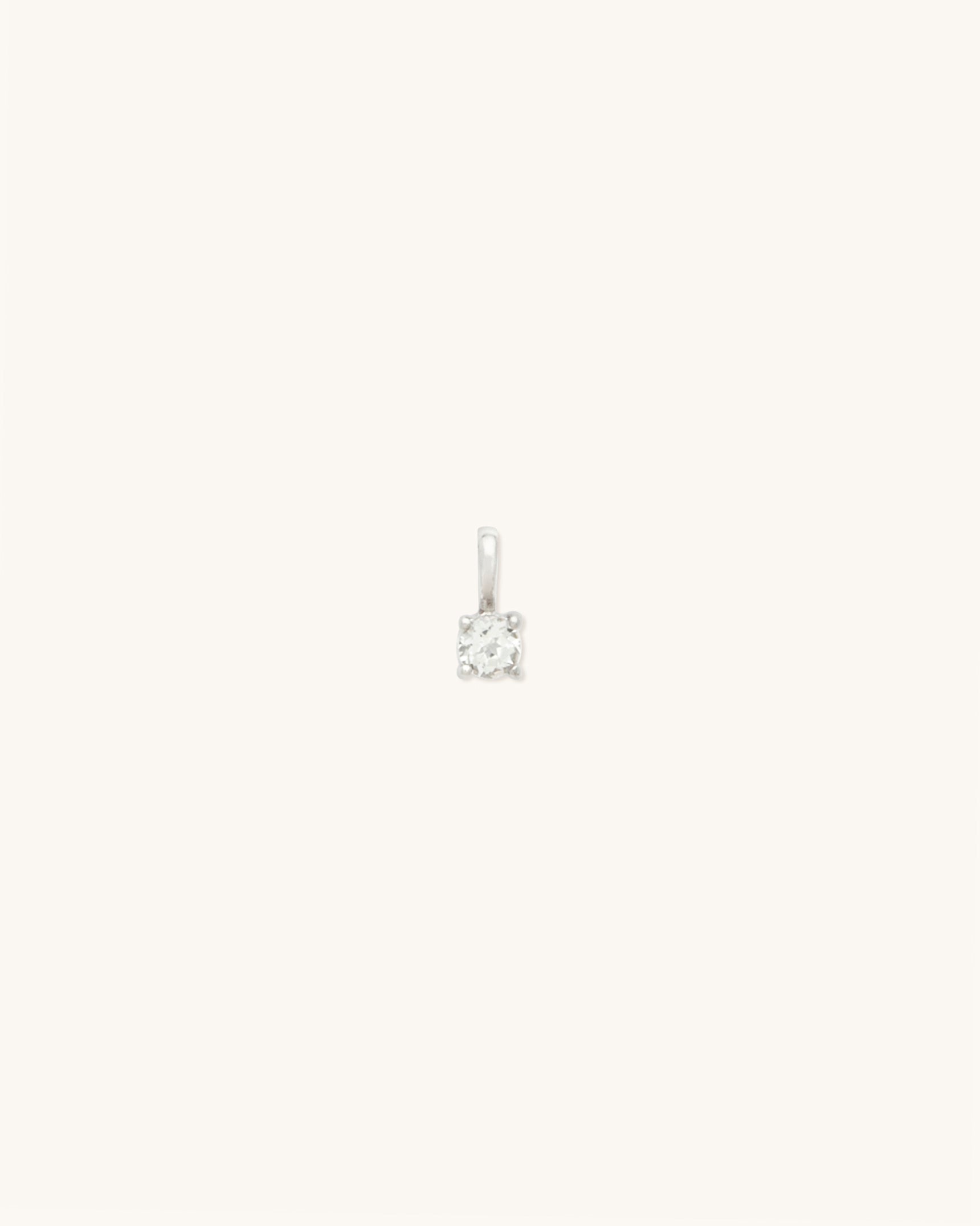 White Topaz Birthstone Charm - Elegant Jewelry for December Birthdays, Gifts & Special Occasions
