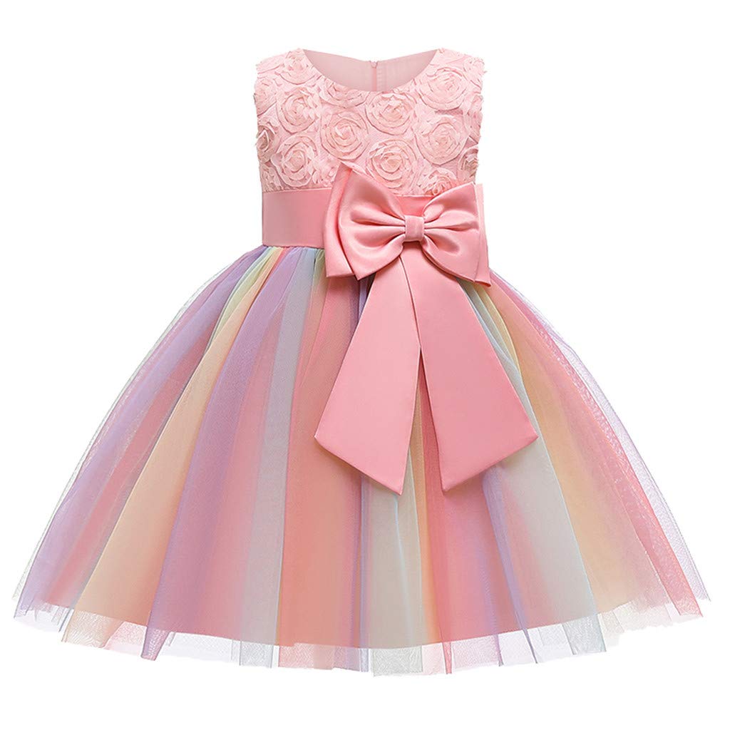 Elegant Floral Princess Dress for Girls - Bridesmaid, Pageant, Birthday Party & Wedding Gown with Matching Skirt | Perfect for Special Occasions, Photo Shoots & Formal Events