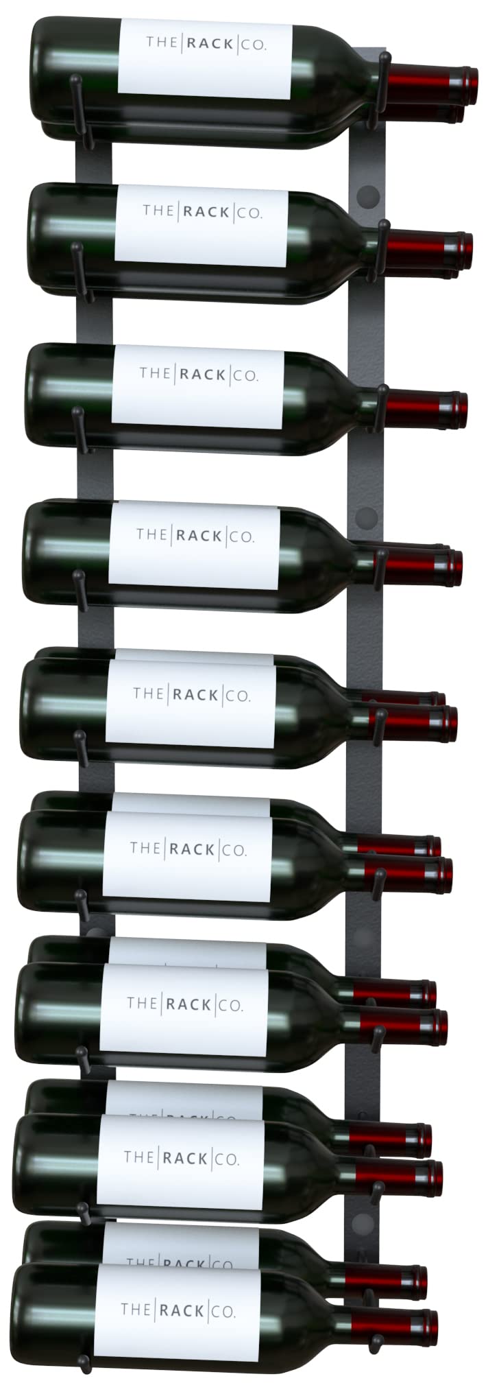 Y-Furniture 18-Bottle Wall Mounted Wine Rack - Sturdy Steel Wine Storage for Kitchen, Dining Room & Bar Decor