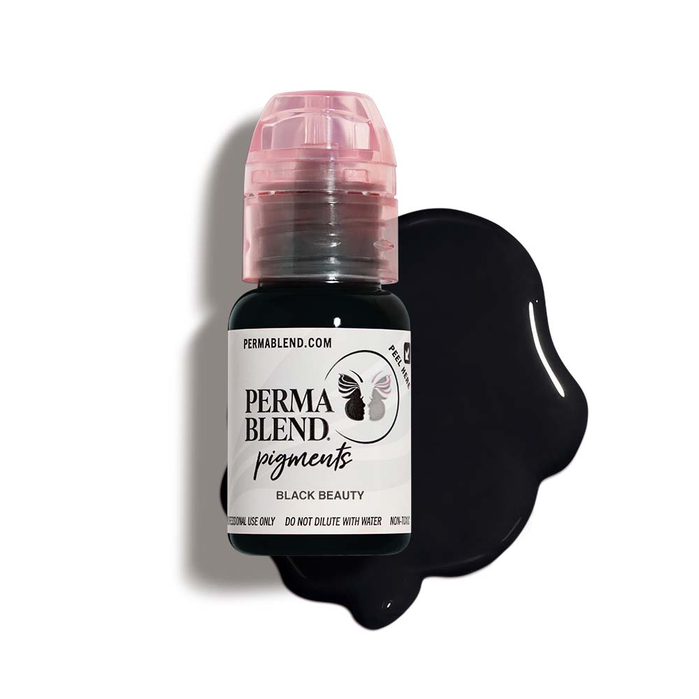 Perma Blend Black Beauty Tattoo Pigment - Professional Tattoo Ink for Artists, Permanent Makeup & Cosmetic Tattooing - Ideal for Eyebrows, Eyeliner & Lip Blushing