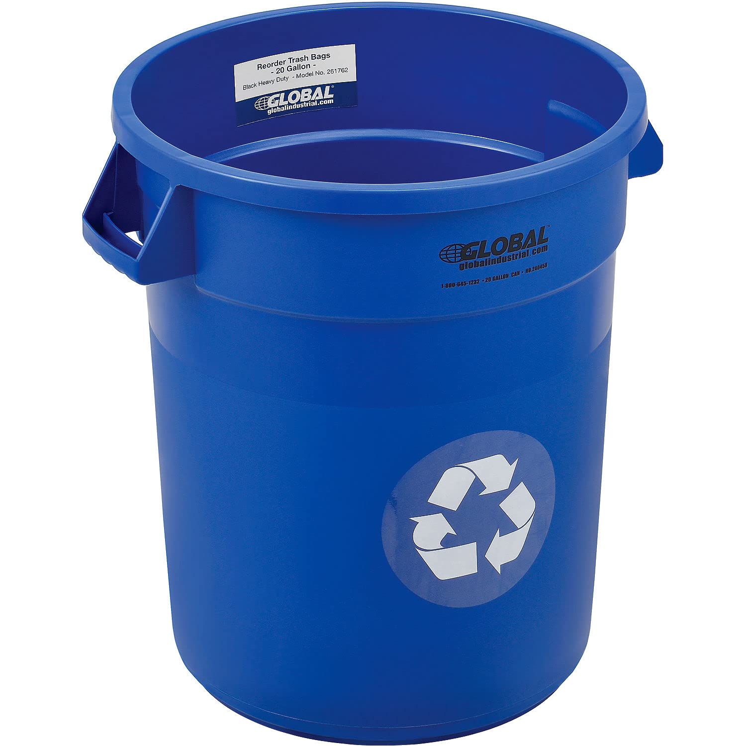 20 Gallon Heavy-Duty Plastic Trash Can with Lid - Blue Commercial Grade Waste Bin for Kitchen, Office, Restaurant & Outdoor Use
