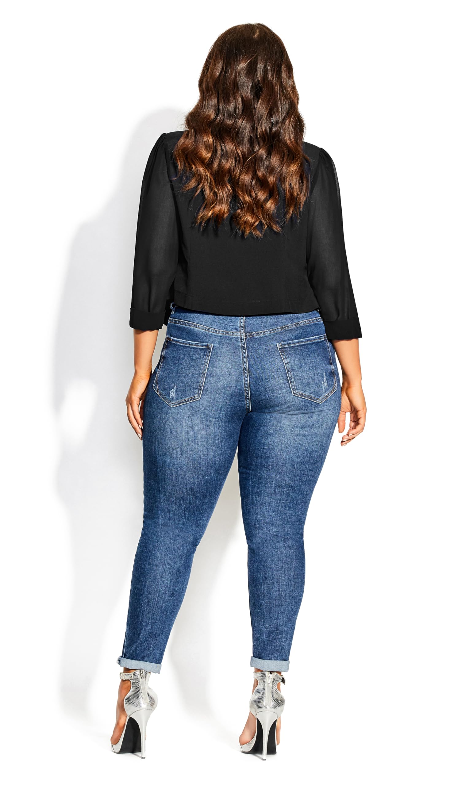 Women's Cropped Blazer Jacket - Slim Fit Stretch Office Blazer for Work, Business & Formal Wear - Perfect for Business Meetings, Office Outfits & Professional Events