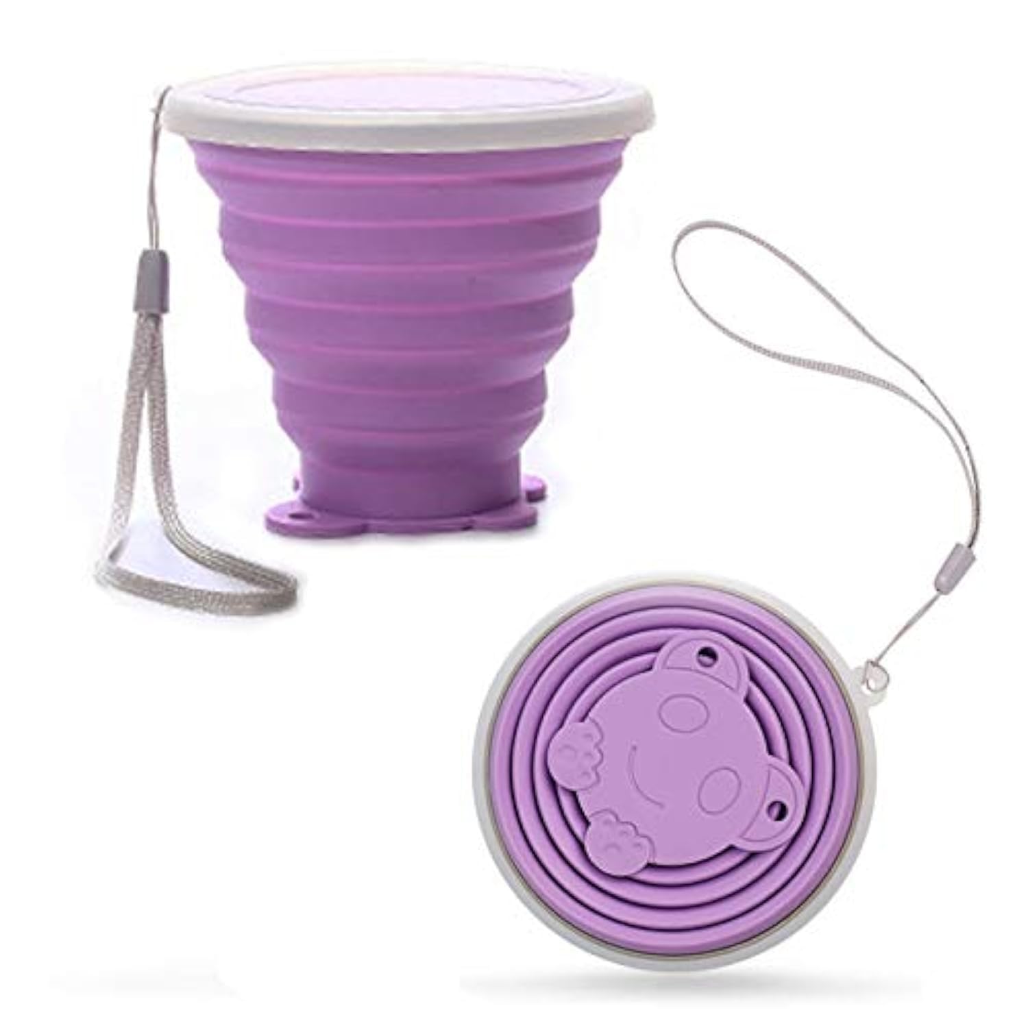 YAPROMO Collapsible Travel Cup - Reusable Silicone Folding Water Cup with Lid | Portable Drinking Mug for Camping, Hiking, Picnics & Outdoor Adventures | BPA-Free Telescopic Tumbler for Hot & Cold Beverages