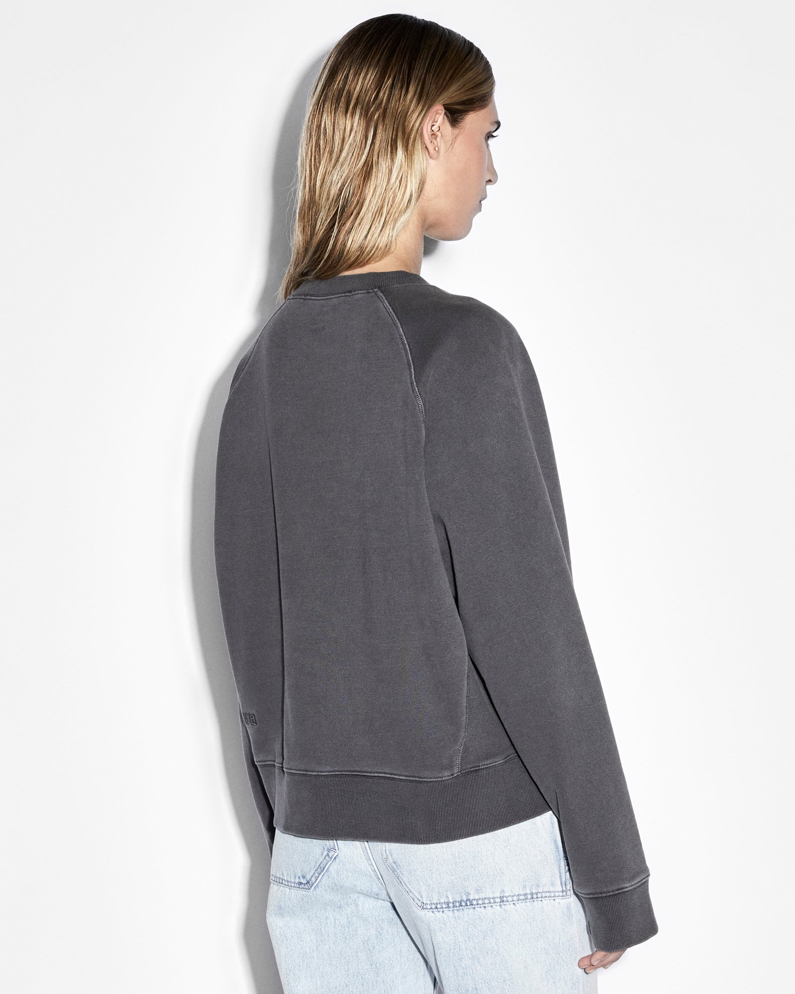 Premium Raglan Crew Neck Sweatshirt in Charcoal - Soft & Comfortable for Casual Wear, Gym, and Everyday Use