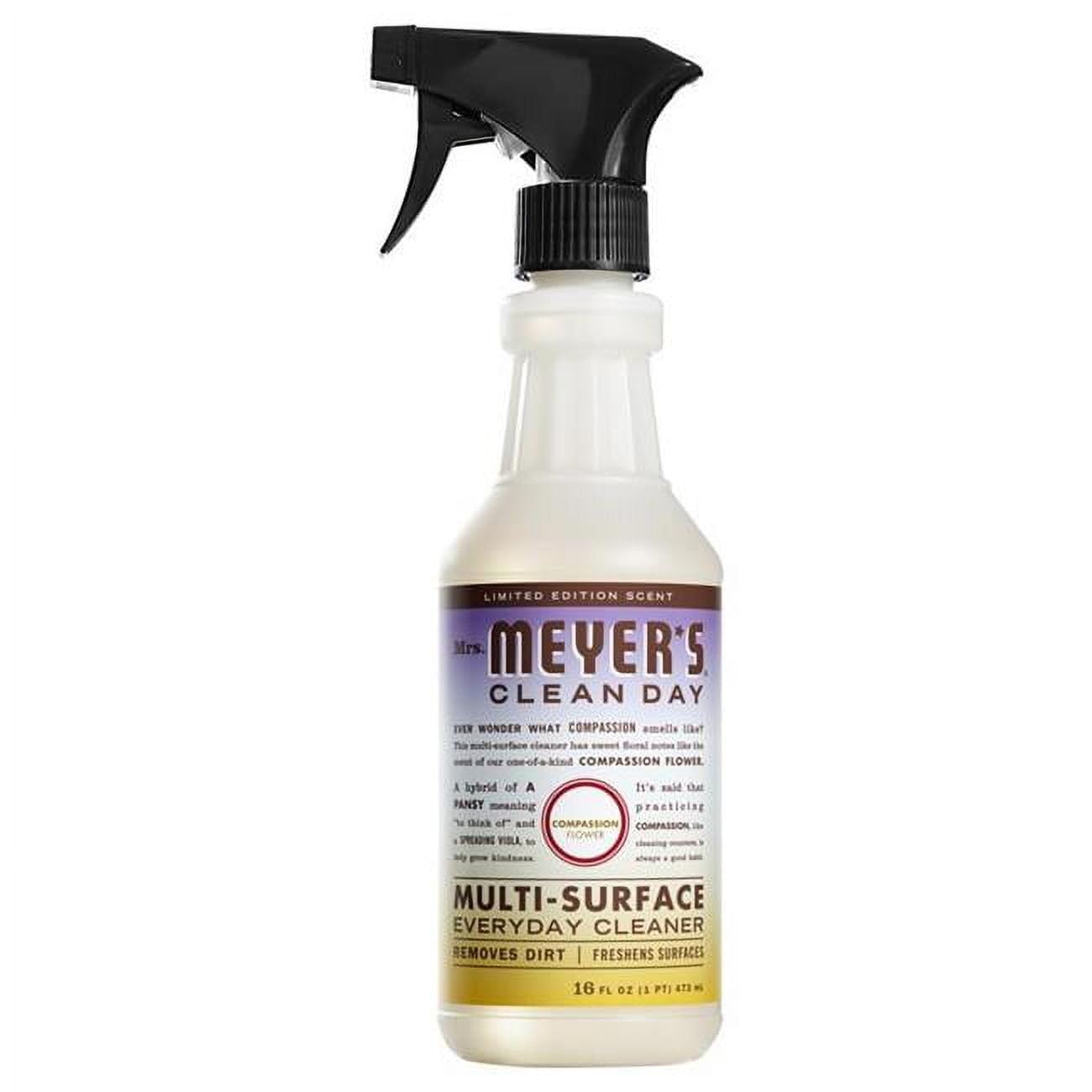 Mrs. Meyer's Clean Day Multi-Surface Everyday Cleaner - Compassion Flower Scent, 16 fl oz, Plant-Derived Ingredients, Cruelty-Free - Perfect for Kitchen, Bathroom & Household Cleaning