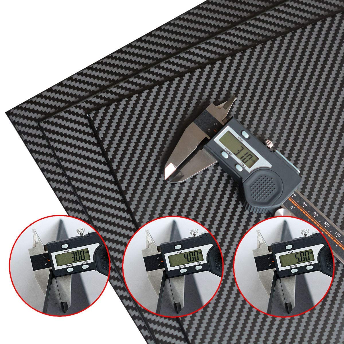 Premium 3K Carbon Fiber Sheet 600x600x3mm - 3.0mm/4.0mm/5.0mm Thickness Options - Twill Weave Full Matte Finish - High Strength Lightweight Carbon Fiber Board Plate for DIY Projects, Automotive Parts, and RC Model Building