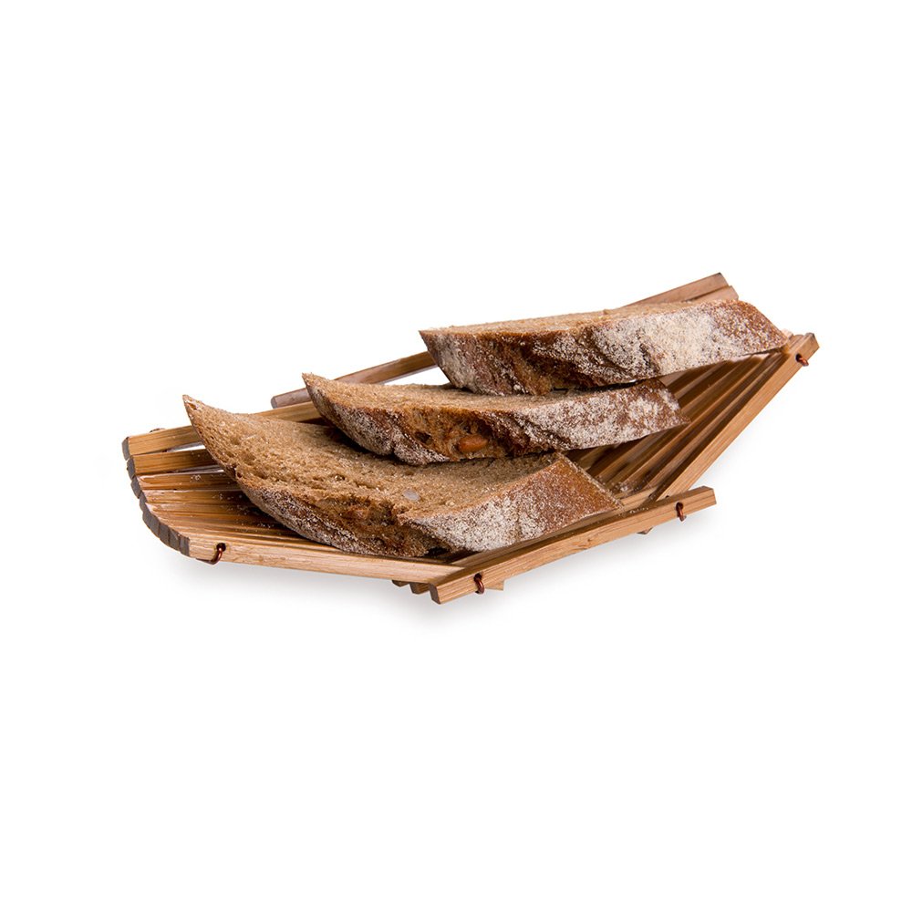 Durable 6.5 Inch Wooden Bread Basket - Eco-Friendly Bamboo Serving Tray for Restaurants, Parties & Buffets | Shatterproof Boat-Shaped Food Display for Bread, Rolls & Pastries