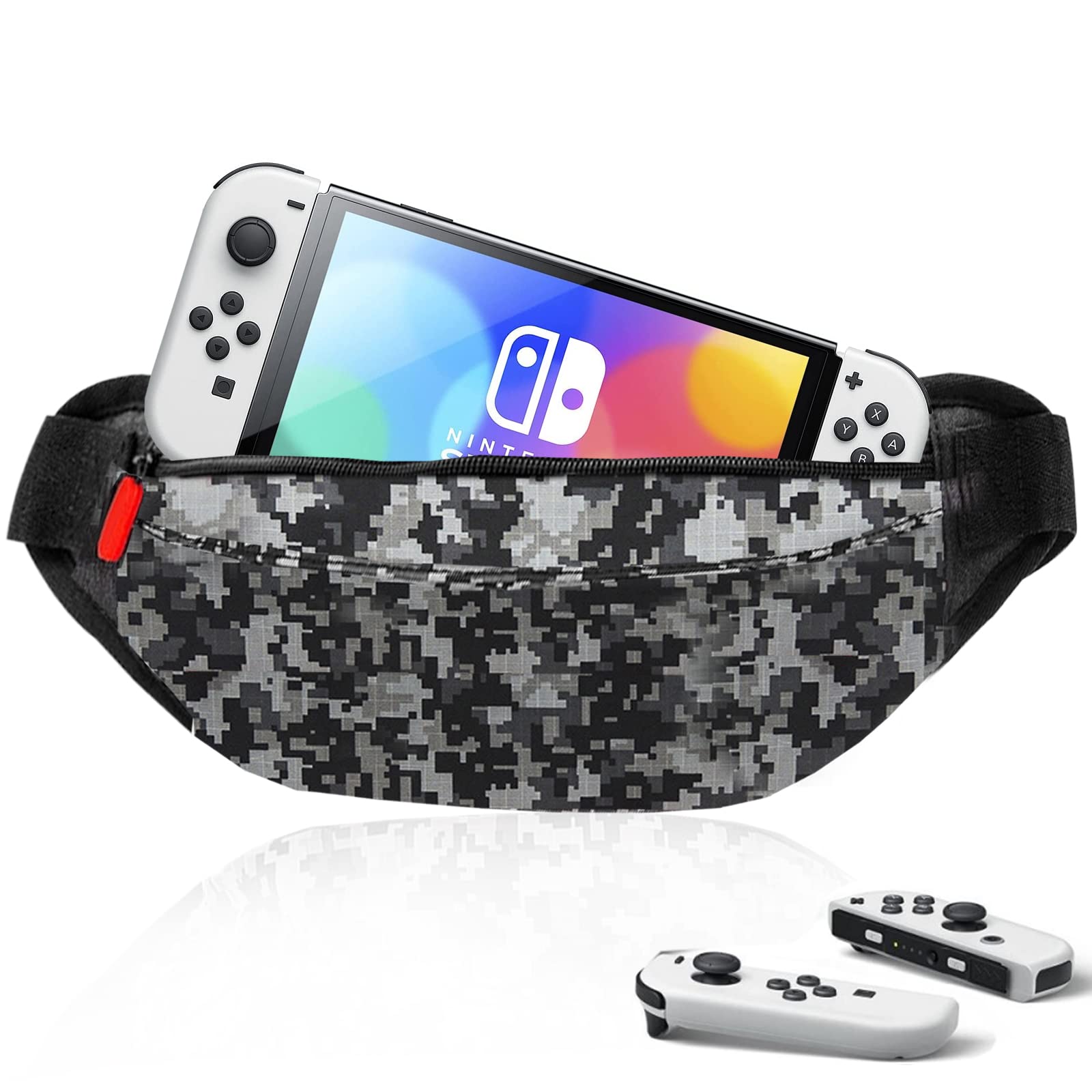 LYCEBELL Waterproof Travel Case for Nintendo Switch & Switch OLED - Portable Sling Backpack with Storage for Dock, Joy-Cons, Games & Accessories - Perfect for Men & Adults (Gaming, Travel, Commuting)