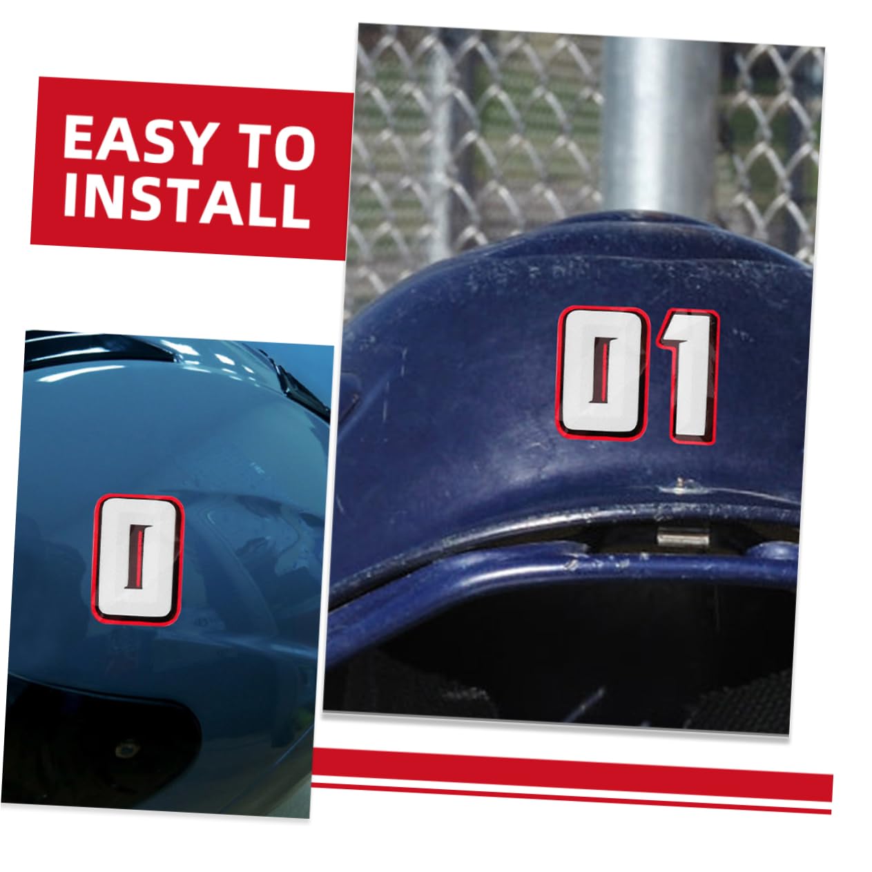 WOONEKY Reflective Bike Helmet Stickers - 2-Pack for Safety & Night Cycling