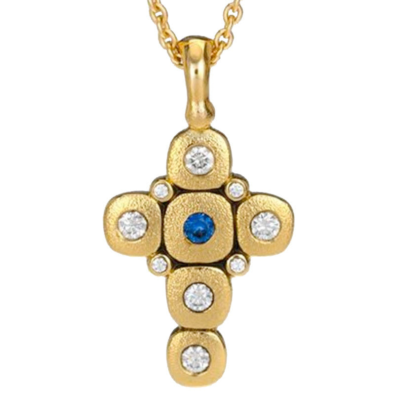 Alex Sepkus Candy Cross Pendant Necklace - 18K Gold Plated Religious Jewelry for Women, Elegant Cross Charm Necklace Gift for Christmas, Baptism & Everyday Wear
