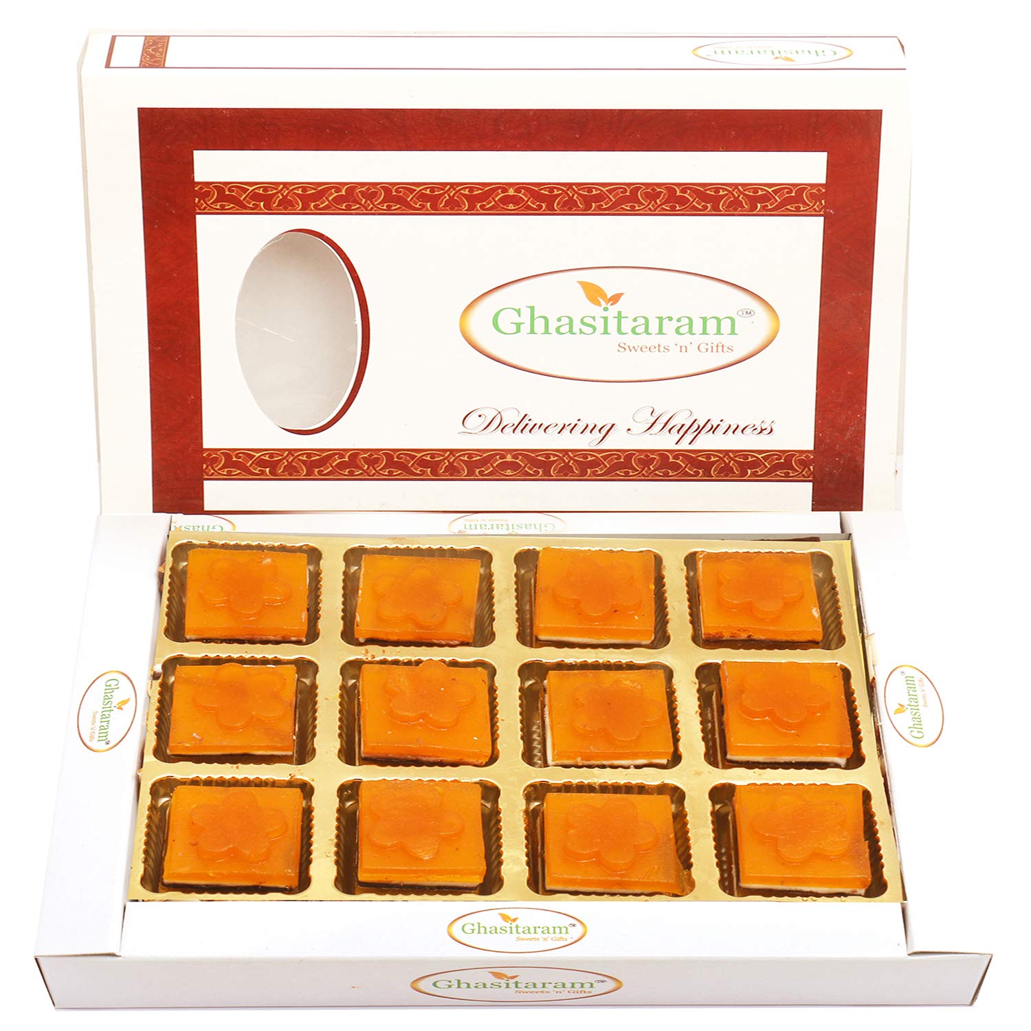 Premium Diwali Mango Layers Delight Gift Box - 12 Pieces Traditional Indian Sweets for Festivals, Puja & Family Celebrations
