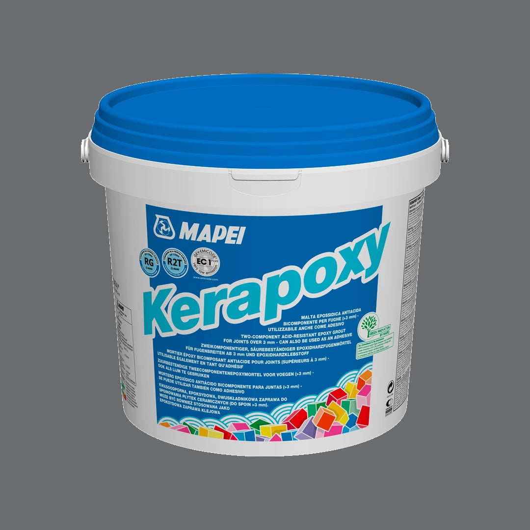 Mapei Kerapoxy 10kg Medium Grey 112 - High-Performance Epoxy Grout for Tile and Stone - Perfect for Bathrooms, Kitchens, and Commercial Floors