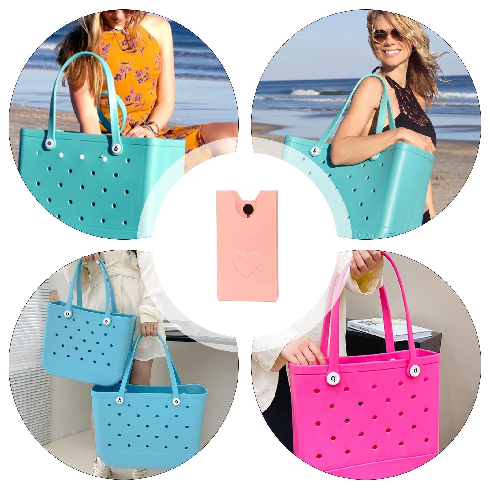 Soft Silicone Phone Holder for Beach Bag - Removable Smartphone Storage Pocket with Charm - Perfect for Beach, Pool, Gym & Travel Accessories