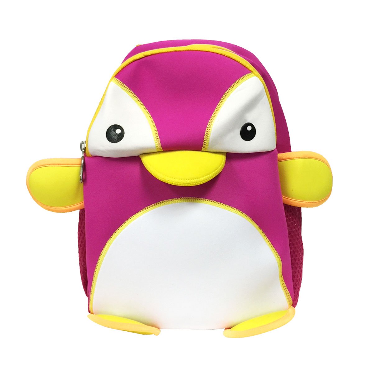 Wrapables Neoprene Fun Pals Backpack for Toddlers - Waterproof Kids School Bag with Adjustable Straps, Cute Pink & White Penguin Design - Perfect for Preschool, Daycare, and Travel Accessories