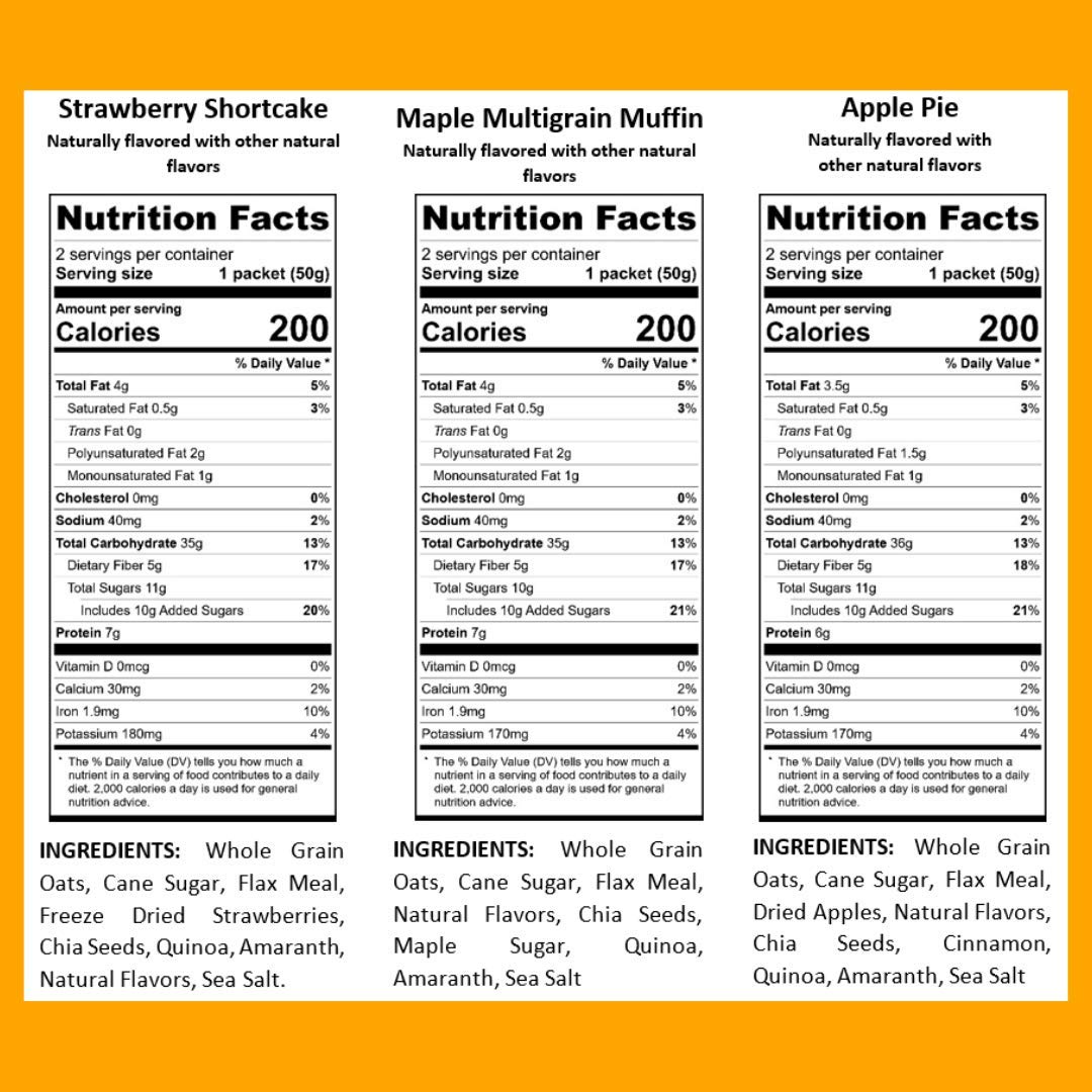 Bakery On Main Gluten-Free Instant Oatmeal Variety Pack - Vegan, Non-GMO, Quick Breakfast - 10.5oz (Pack of 1) - Perfect for Busy Mornings, Office Snacks & Healthy Lifestyle