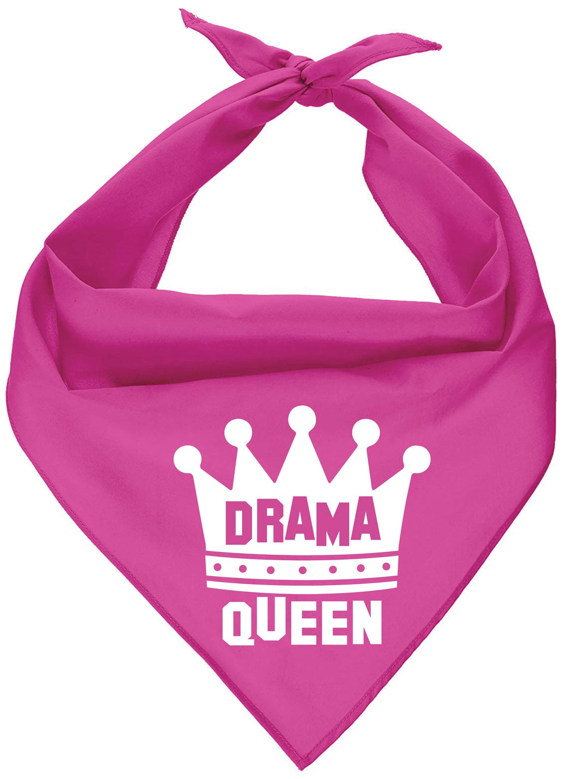 Parisian Pet Dog Bandanas - 'Drama Queen' Printed Adjustable Dog Scarf for Small Dogs | Washable Polyester Triangle Bandana in Elegant Pink | Perfect for Pet Fashion, Birthday Parties & Photo Shoots