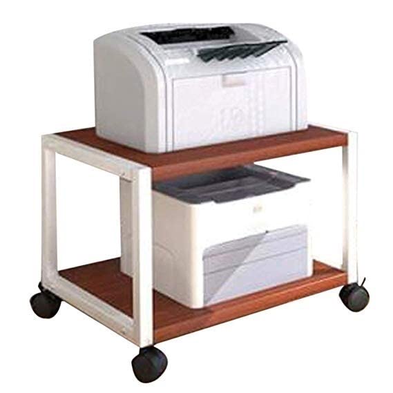 2-Tier Printer Stand with Wheels - Heavy Duty Mobile Printer Fax Machine Organizer for Home & Office - Compact Desk Storage Solution for Printers, Scanners & Office Supplies (Color: A) - Perfect for Small Spaces & Clutter-Free Workspaces