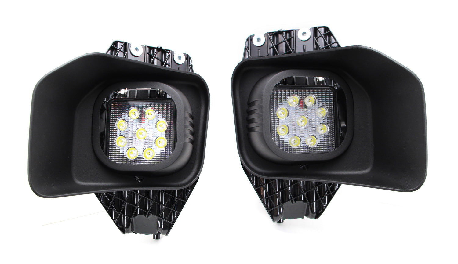 27W LED Fog Lights with Bezels, Brackets & Wiring Kit for 2011-2016 Ford F250 F350 F450 Super Duty Trucks - Durable Off-Road Lighting for Foggy Conditions & Night Driving