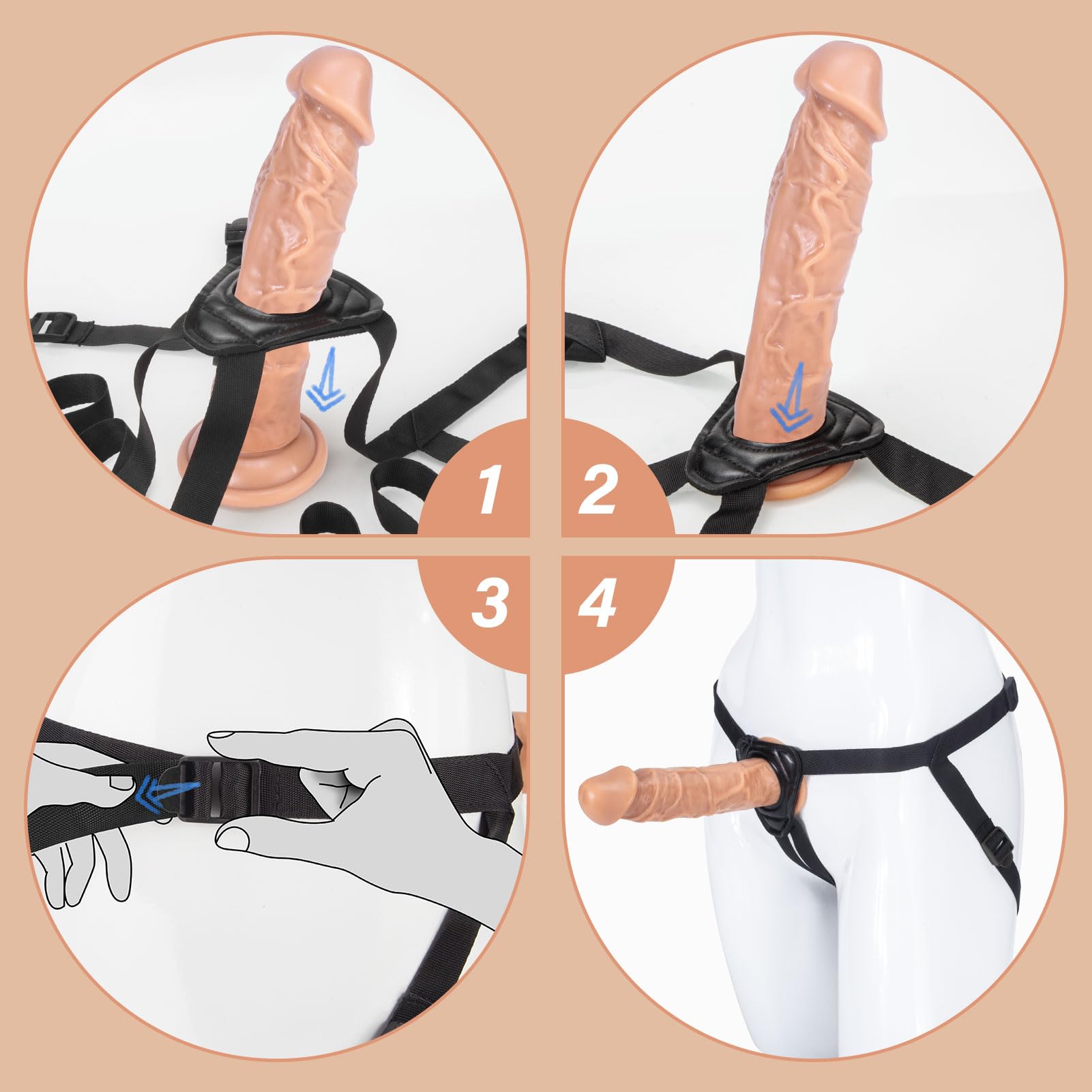 Premium Strap-On Dildo Harness Kit with 7
