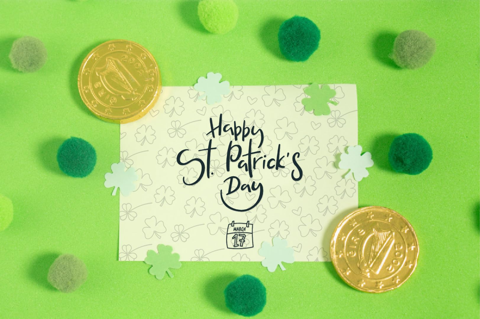 Arbuya St. Patrick's Day Clear Stamps Set - Lucky Clover & Phrase Rubber Stamps for Card Making, Scrapbooking, Journaling DIY - Perfect for Greeting Cards, Gift Wrapping & Holiday Crafts