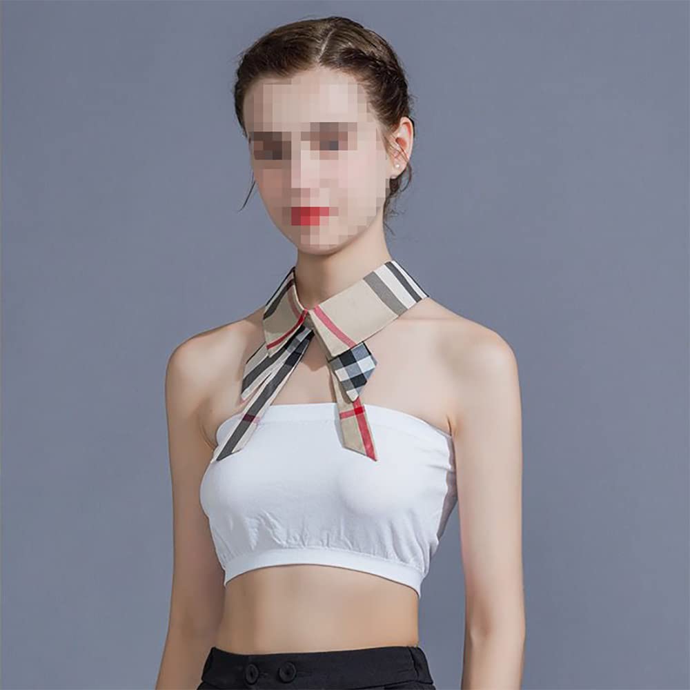 Detachable Fake Collar Lapel - Plaid Blouse False Collar Choker with Peter Pan Necklace & Bow Tie - Perfect for Office Wear, Cosplay & Vintage Fashion Outfits