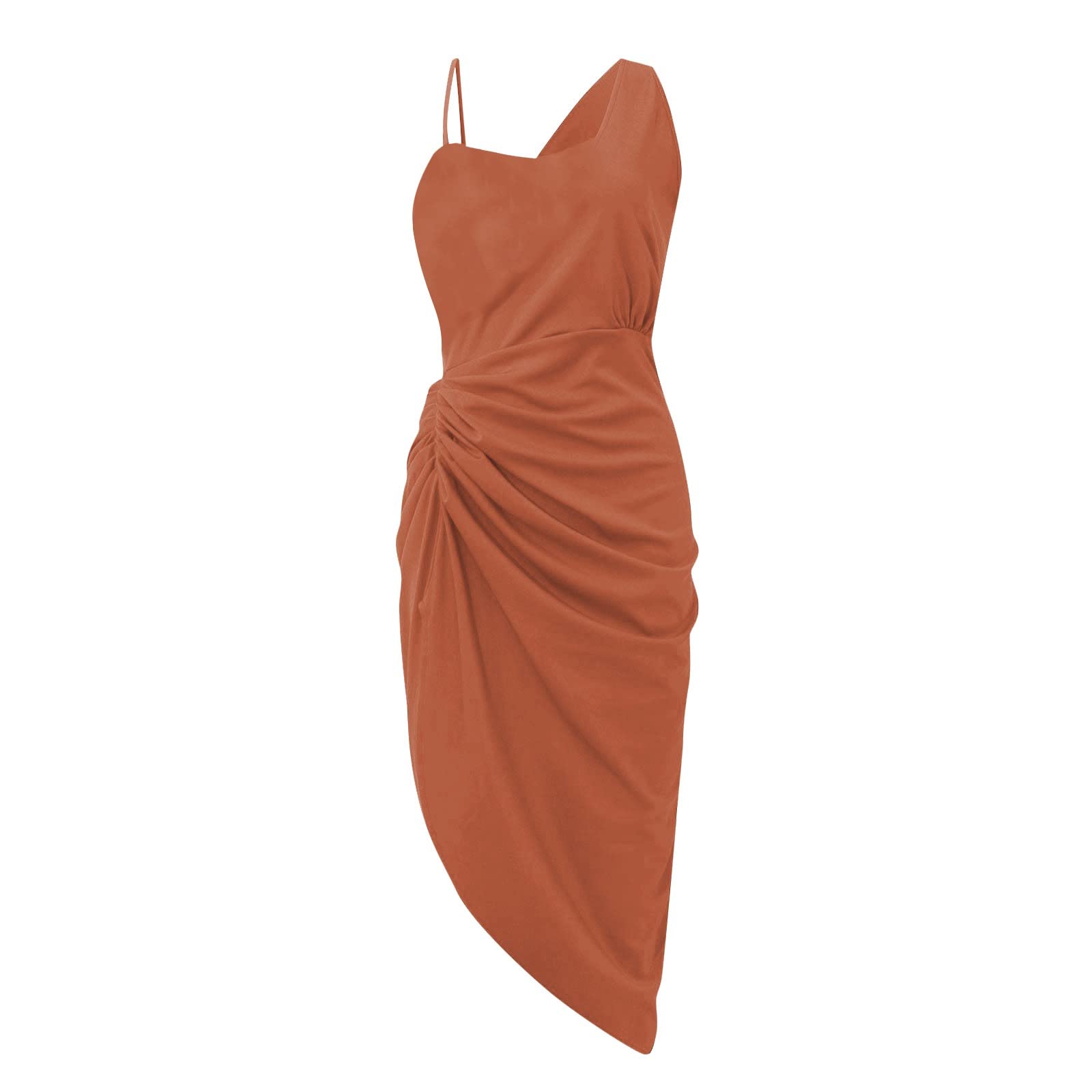 KUIOLYPOER Women's Sexy Sequin Slit Maxi Dress - One Shoulder Smocked Cocktail Dress for Summer Wedding Guest, Party & Evening Events