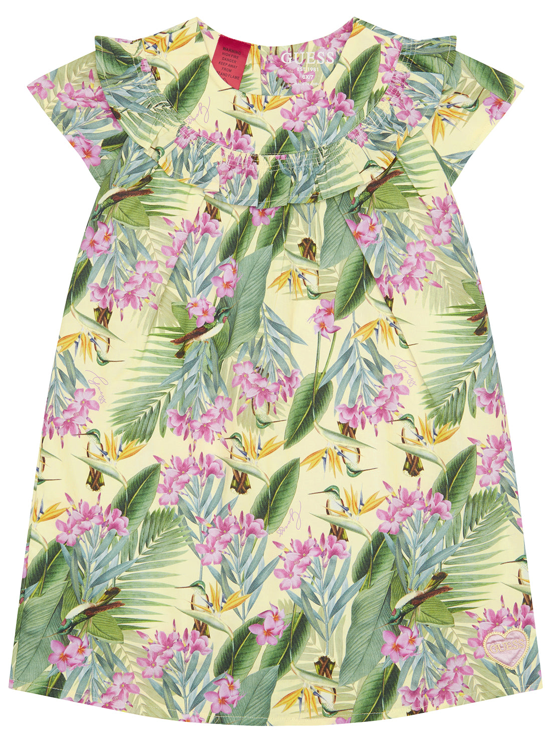 Floral Print Poplin Dress for Women - Summer Casual Short Sleeve A-Line Dress (Size 2-7) - Perfect for Beach, Vacation, and Everyday Wear