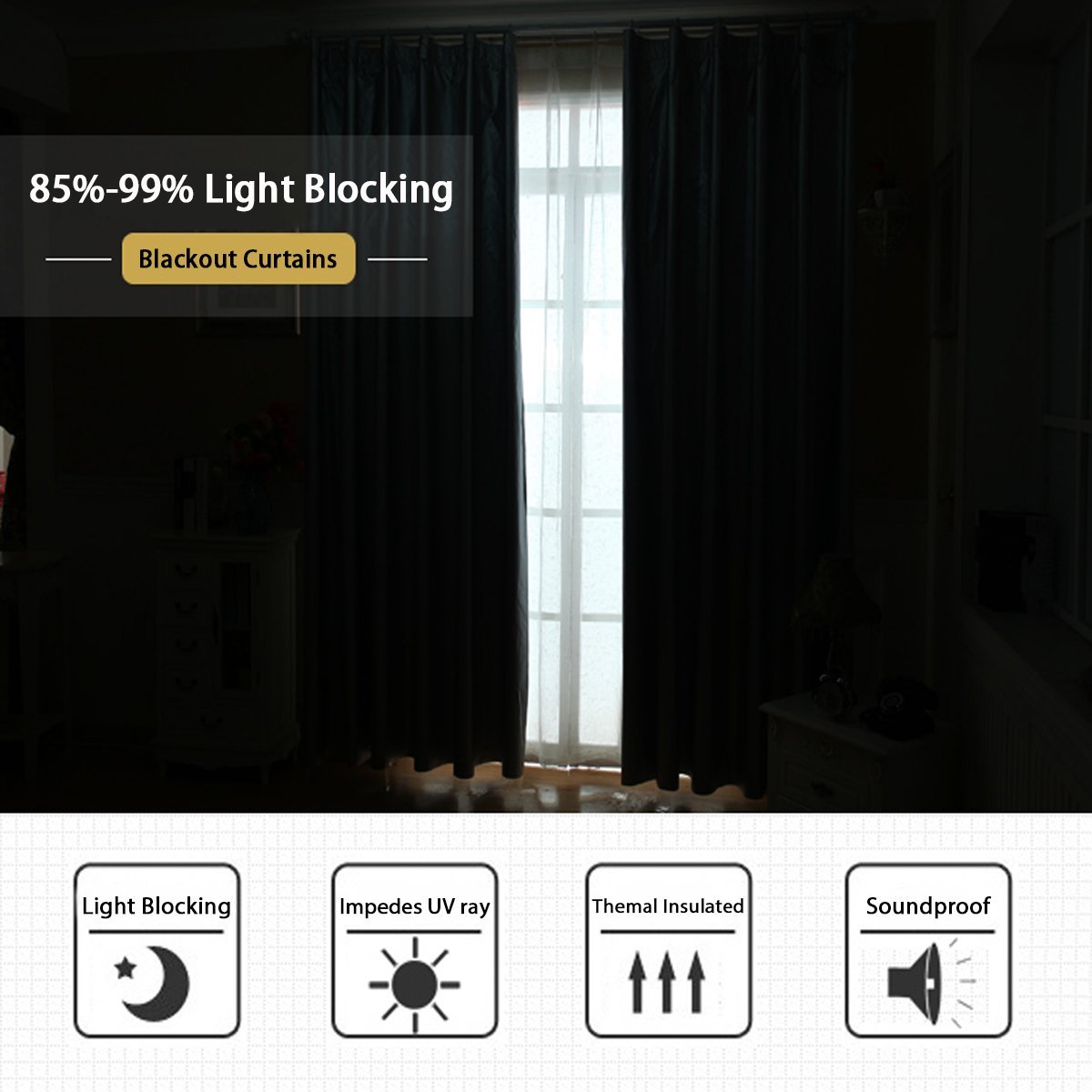 **Blackout Curtains 52x63 Inches - 2 Panels, Brown, Thermal Insulated & Room Darkening Window Treatments for Bedroom, Living Room, Small Windows - Rod Pocket & Back Tab Design for Easy Hanging & Light Blocking**