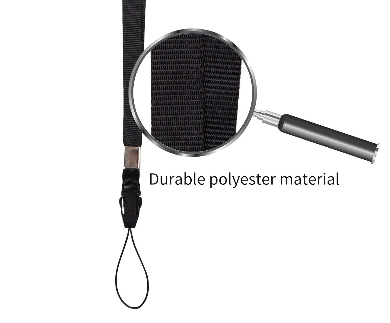 20PCS 18-Inch Black Quick Release Lanyards with Metal Hook - Adjustable Neck Strap for ID Badges, Keys, Phones, USB Drives & Small Gadgets - Perfect for Office, Events, Travel & Work Security (Black)
