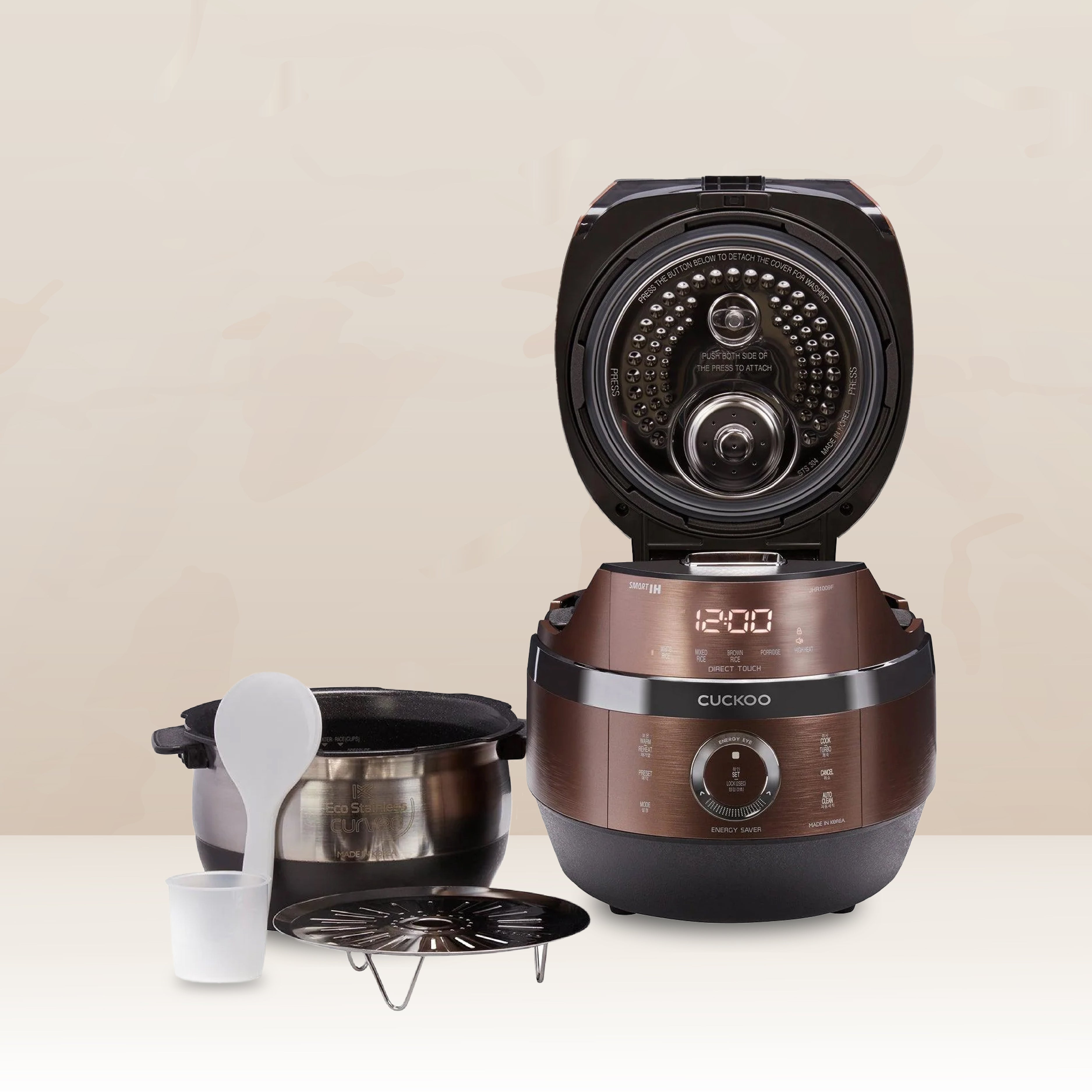 10 Cup IH Pressure Rice Cooker (CRP JHR1009F) - Fast & Even Cooking, Perfect for Family Meals, Meal Prep & Asian Cuisine