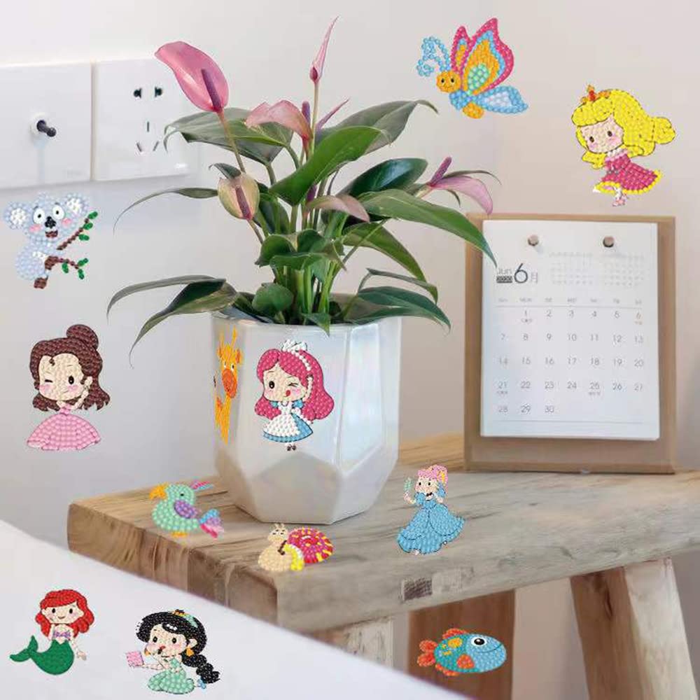 5D Diamond Painting Kits for Kids & Adults - DIY Diamond Art Mosaic Stickers, Paint by Numbers Craft Kits for Beginners - Perfect for Home Decor, Gifts, and Relaxation Activities (Princess Theme)