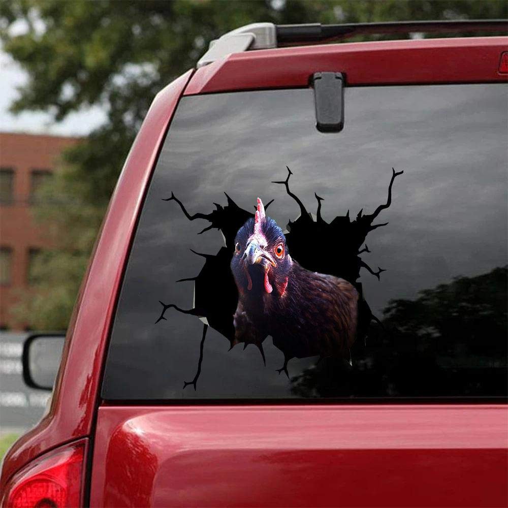 Farm Animal Car Decals Pack of 2 - Chicken Stickers for Car Windows, Walls, Laptops & Home Decor, Series 3, 12