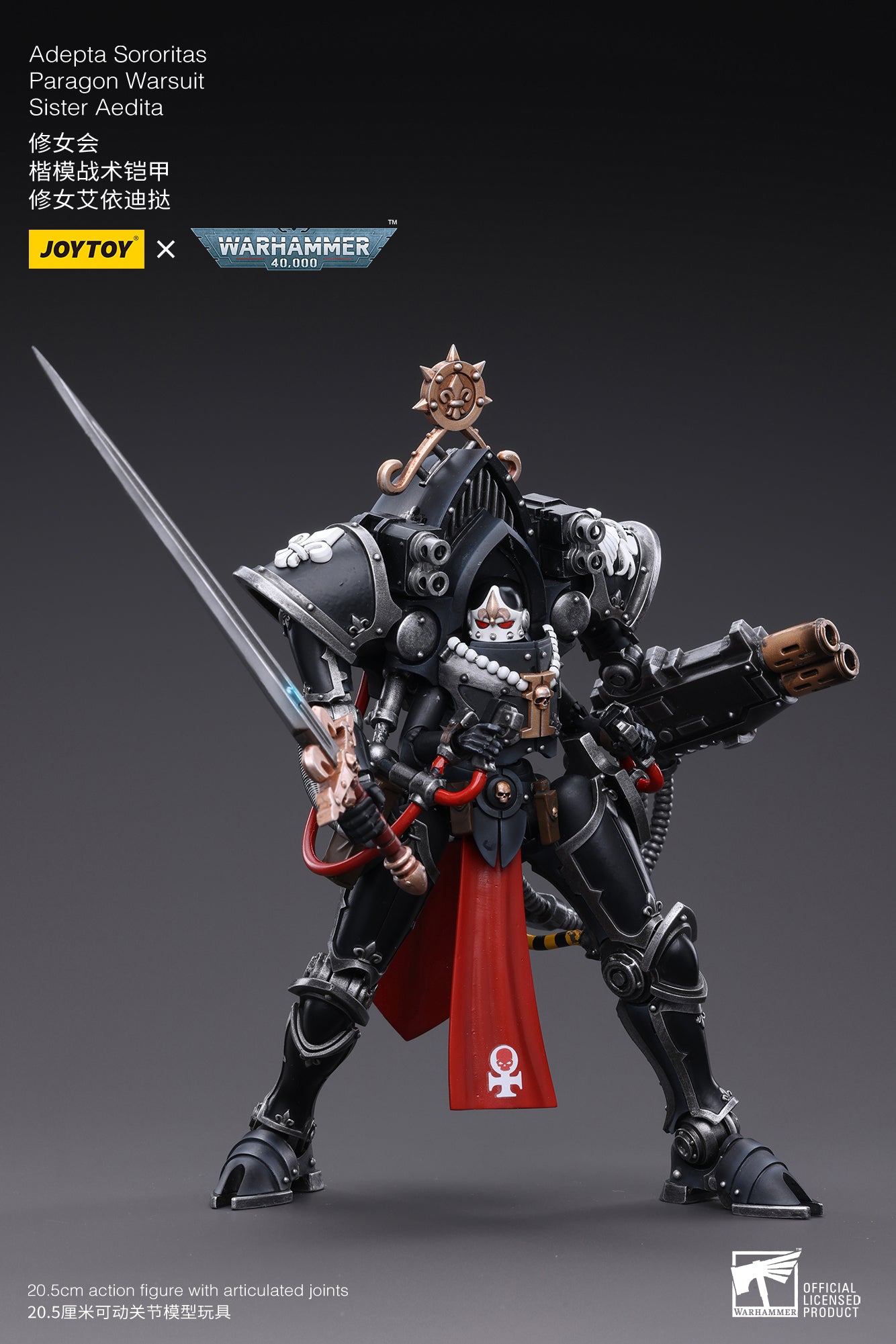 1/18 JOYTOY Warhammer 40K Adepta Sororitas Paragon Warsuit Sister Aedita Action Figure - Collectible Model for Warhammer Fans, Gaming Display & Tabletop Battles
