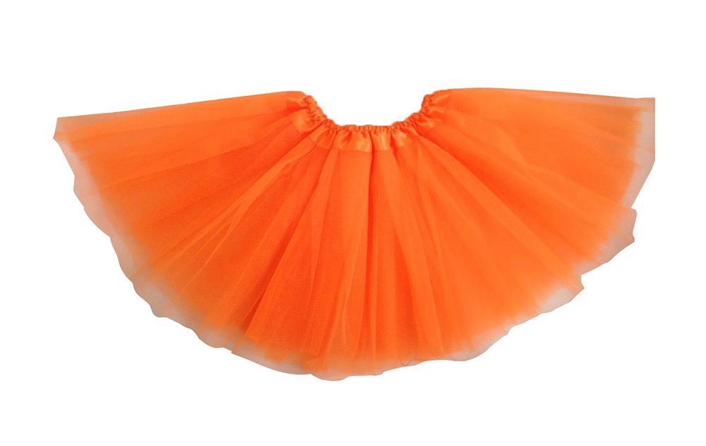 3 Layered Tulle Tutu Skirt for Ballet Dance Party - Soft Orange Tutu Skirt for Girls 3-12 Years, Perfect for Ballet Recitals, Birthday Parties & Photo Shoots