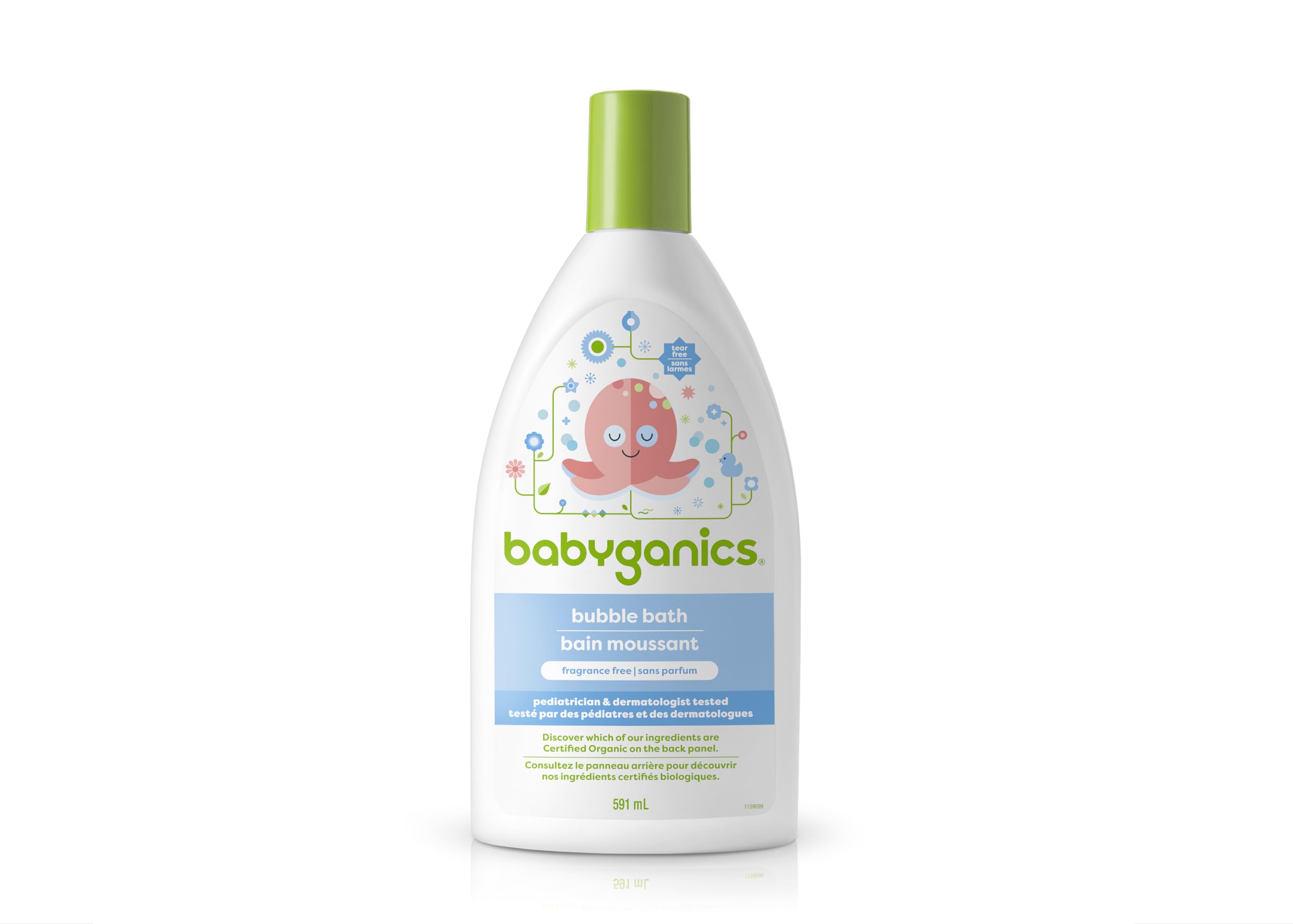 Babyganics Fragrance-Free Bubble Bath for Babies | Plant-Based, Hypoallergenic Formula | Tear-Free Baby Shampoo & Body Wash | 20 fl oz (591 ml) | Perfect for Gentle Bath Time & Sensitive Skin Care | Packaging May Vary