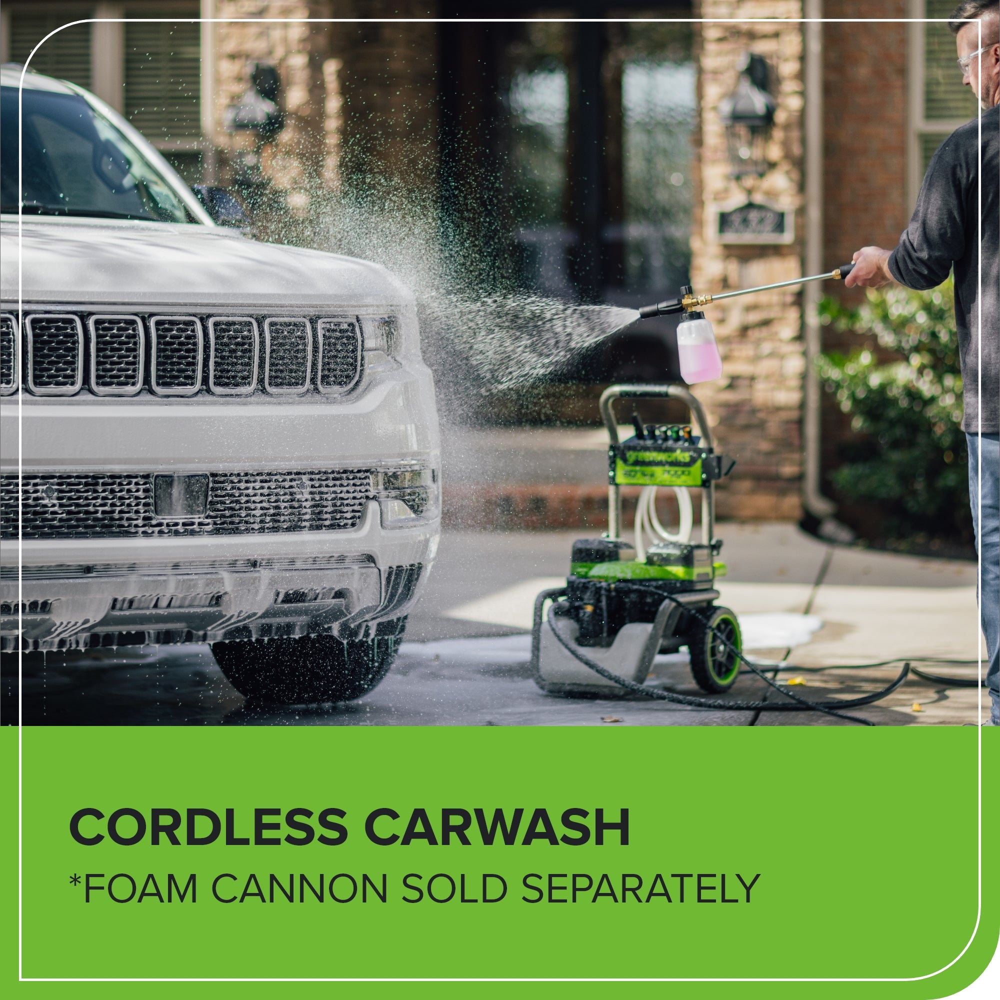 60V 3000 PSI 2.0 GPM Electric Pressure Washer (Tool Only) - Powerful Cleaning for Driveways, Decks & Outdoor Surfaces