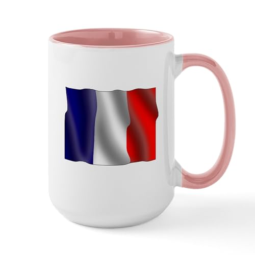 White/Pink Inside - French Flag Large Mug