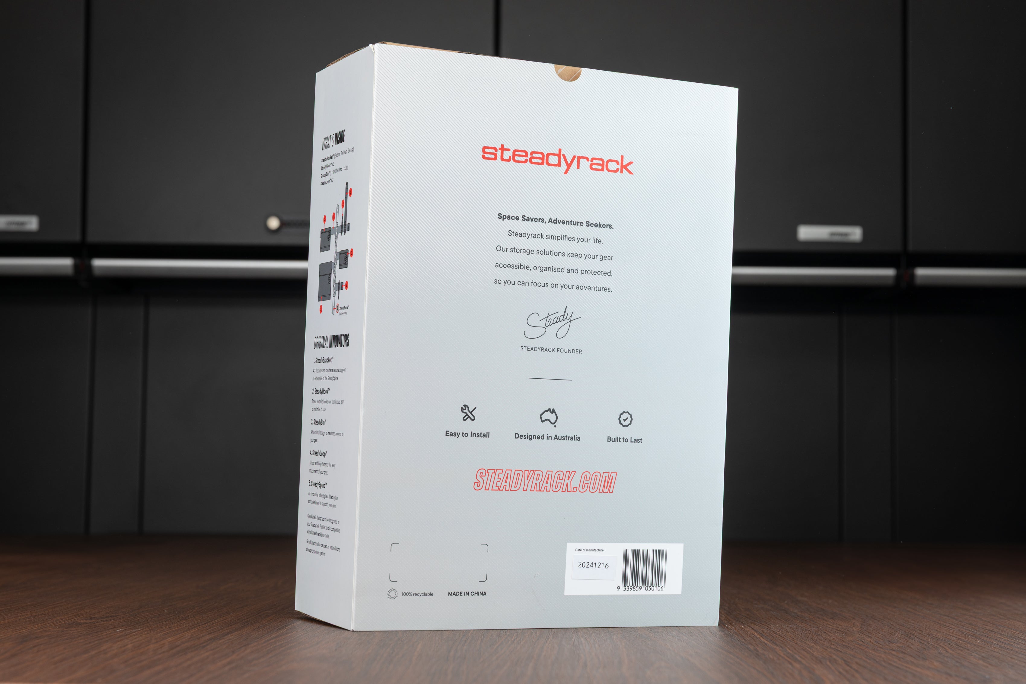Steadyrack GearMate - Premium Bike Storage Rack for Garage & Home Organization - Perfect for Mountain, Road & Kids Bikes - Space Saving Wall Mount Solution for Cycling Enthusiasts