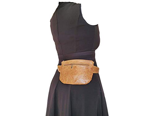 Vintage Distressed Leather Waist Bag - Unisex Fanny Pack & Hip Belt Bag for Men & Women | Perfect for Travel, Hiking, Concerts & Everyday Use (David Style)