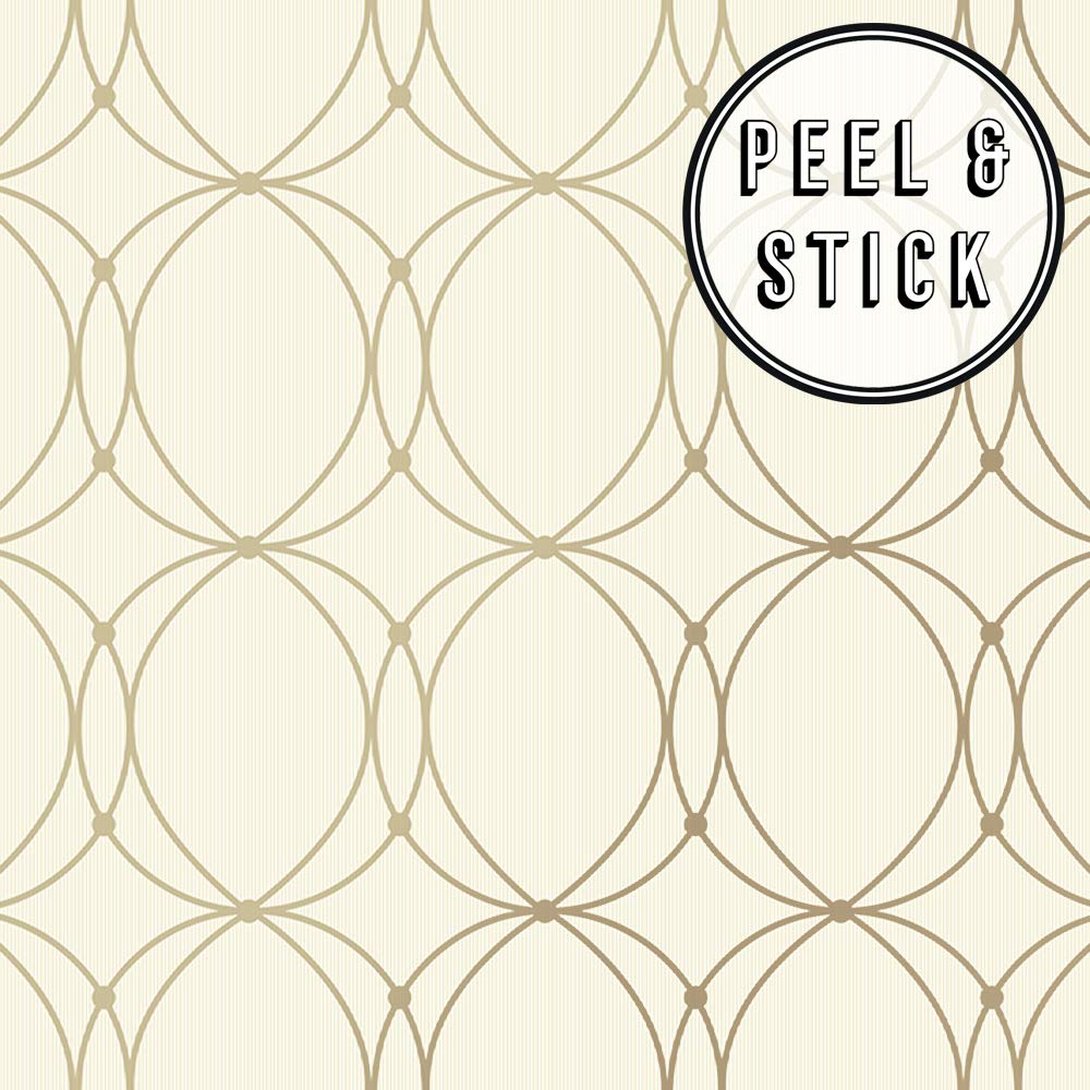 Transform Gold Halo Peel and Stick Wallpaper - Self-Adhesive Removable Wallpaper for Bedroom, Living Room, Nursery - Easy DIY Home Decor Upgrade
