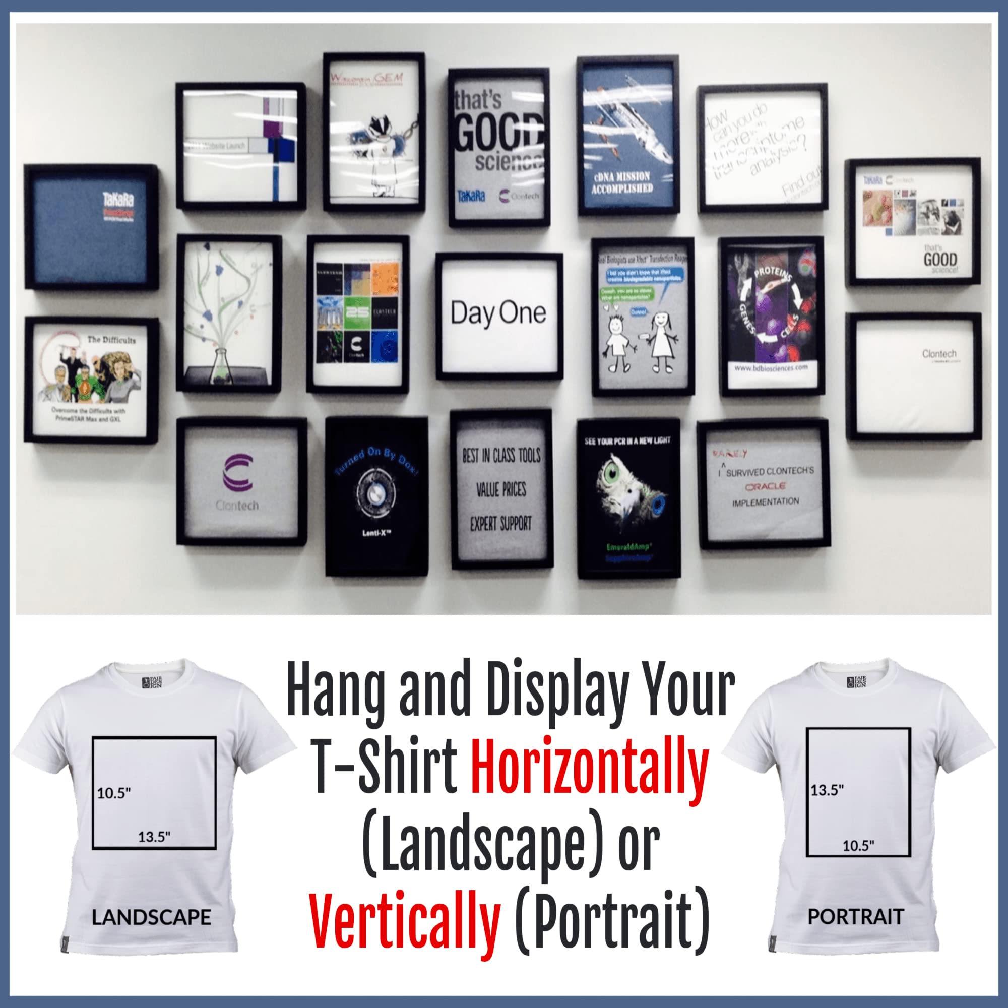 2 Pack Original T-Shirt Display Frame with Real Glass - 11x14 Inches Black Shadow Box for Concert, Sports Jersey & Memorabilia Display - Perfect for Wall Mounting and Home Decor