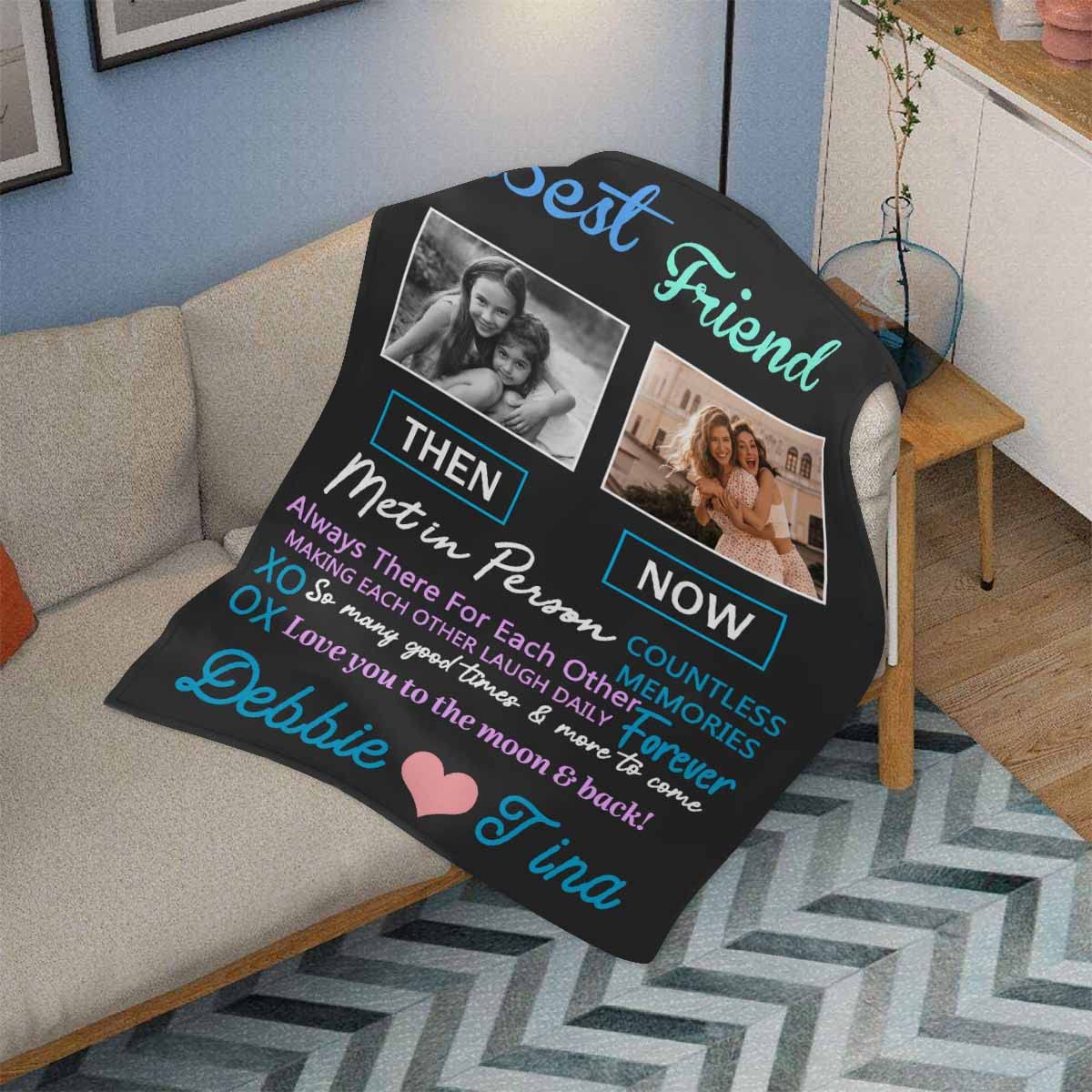 MyPupSocks Personalized Best Friend Blanket - Custom BFF Gifts, Long Distance Friendship Throw, 60x80 Inches, Perfect for Birthday, Anniversary, and Cozy Nights Together