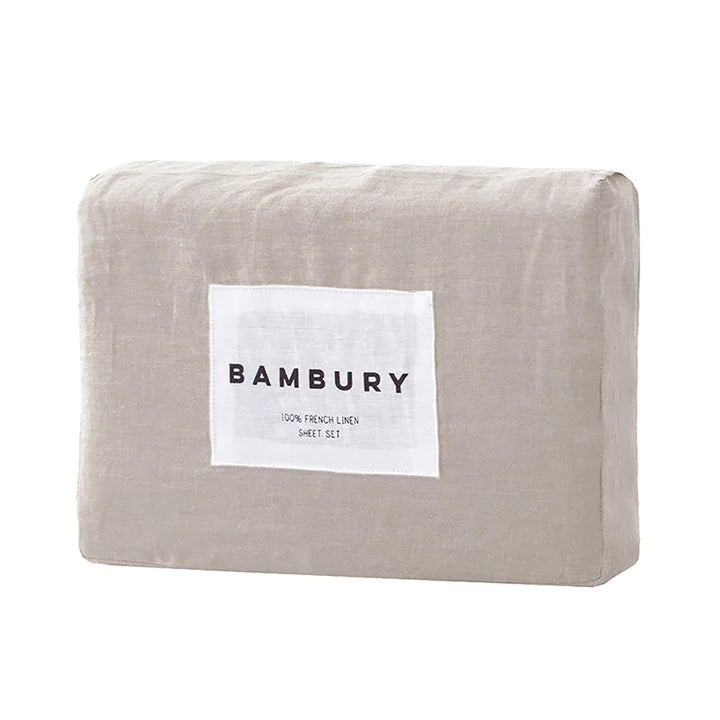 Premium French Linen Sheet Set - Breathable & Soft Bedding - Bambury Pebble Collection | Perfect for Luxury Hotels, Guest Rooms & Master Bedroom Decor