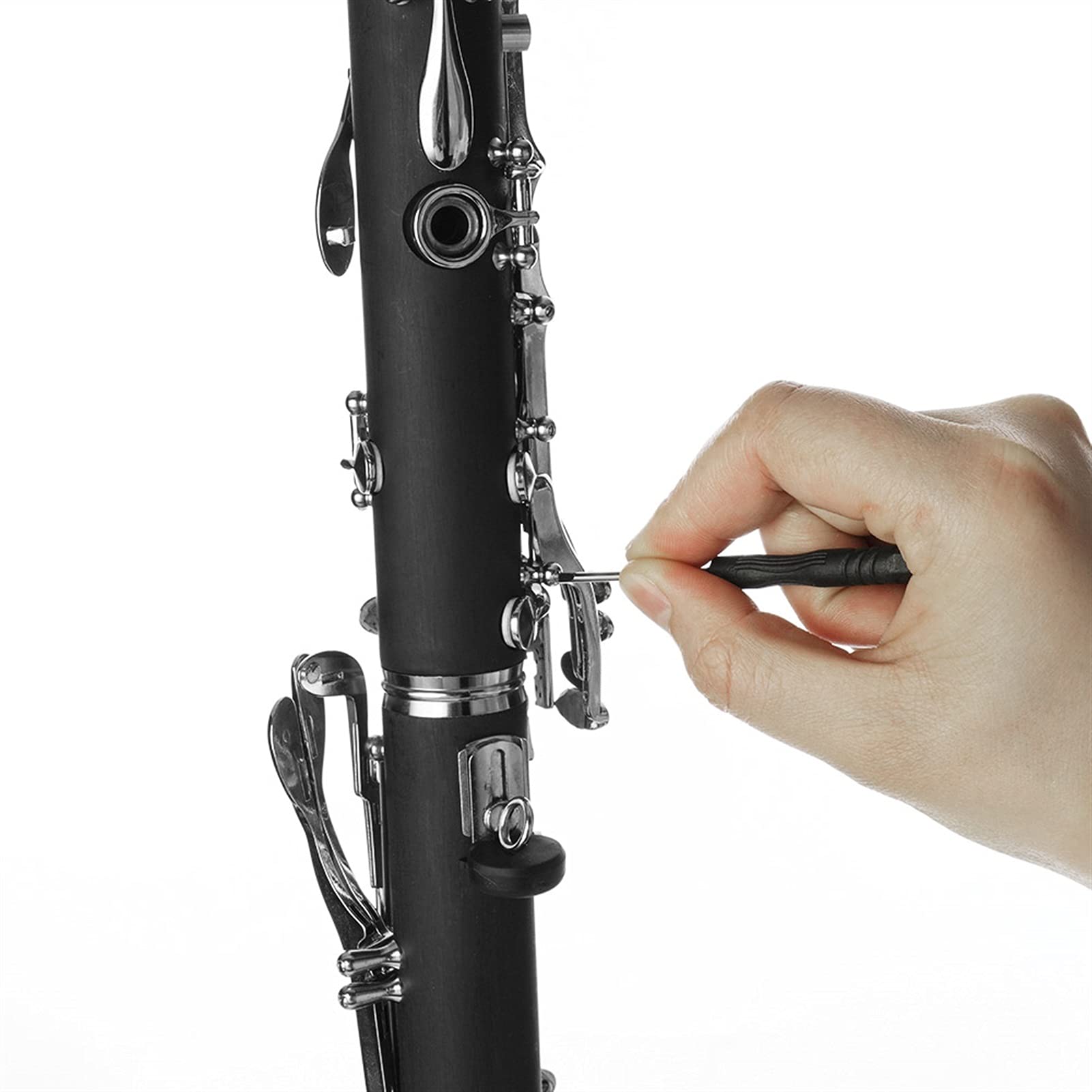 Professional Bb B Flat Clarinet for Students - Bakelite Body with Case, Reeds, Rubber Pads, Gloves, Strap & Cleaning Cloth - Perfect for School Bands, Beginners & Music Practice